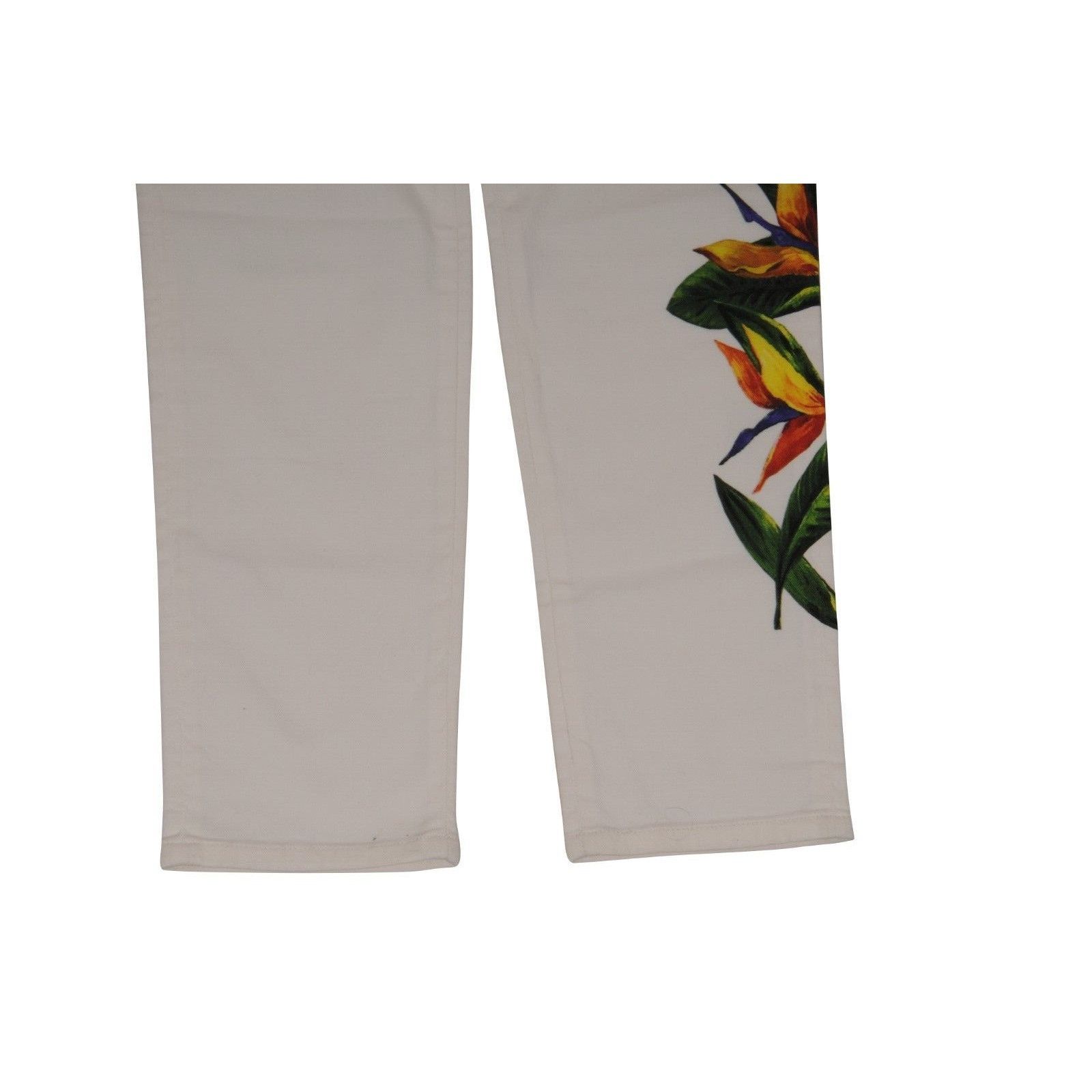 Dolce & Gabbana Floral Skinny Jeans IT 52 33-34 White Denim Size US 36 / EU 52 - 3 Thumbnail