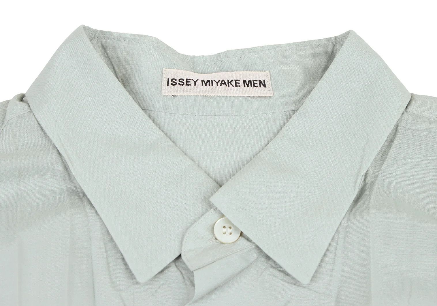 Issey Miyake Long Sleeve Pleated Shirt in Light Green Size US XL / EU 56 / 4 - 5 Thumbnail