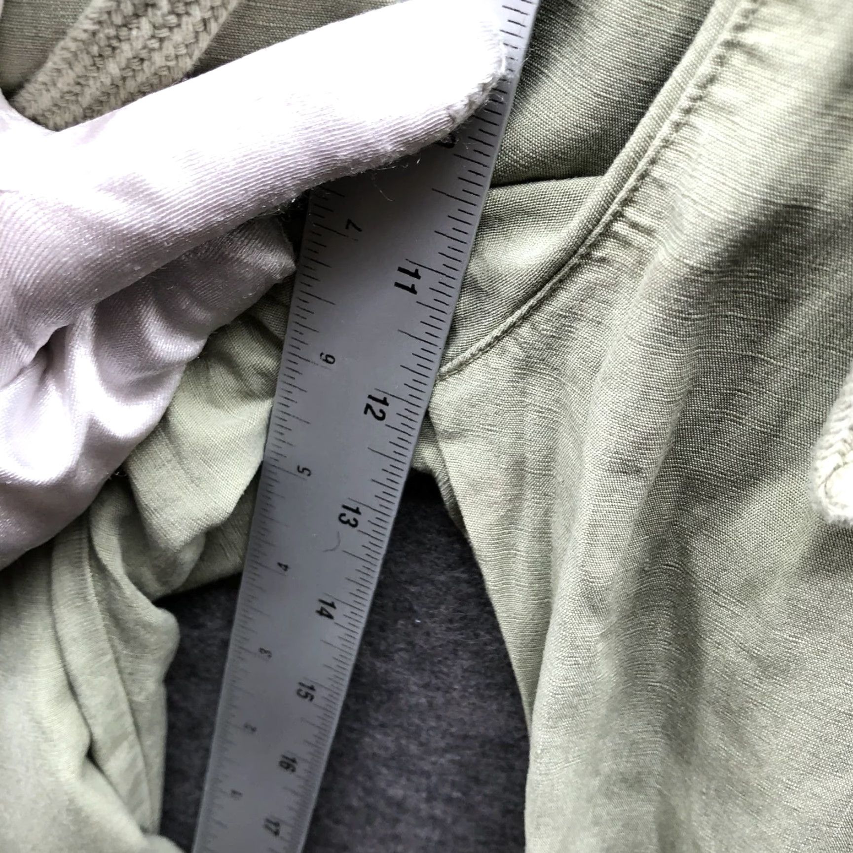 Zara Zara Linen Blend Crop Pants Womens S Sage Green High Rise Drawstring Pull On Wide-Leg Cropped Pants Bohemian Style Womens Clothing Size 28" / US 6 / IT 42 - 7 Thumbnail