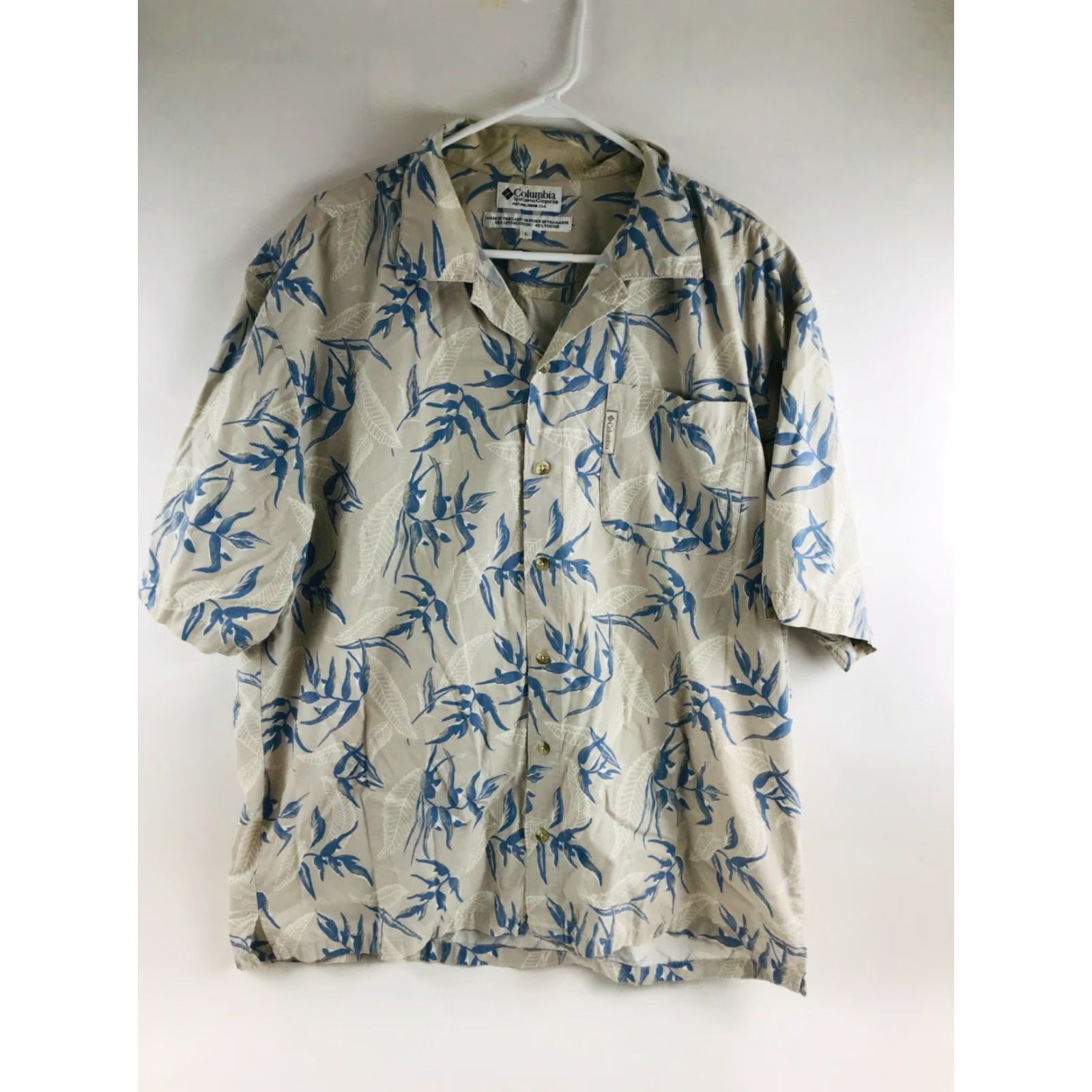 Vintage Columbia Shirt Men Size Large Button Up Side Pocket Leaves Print Short Sleeve Size US L / EU 52-54 / 3 - 2 Thumbnail