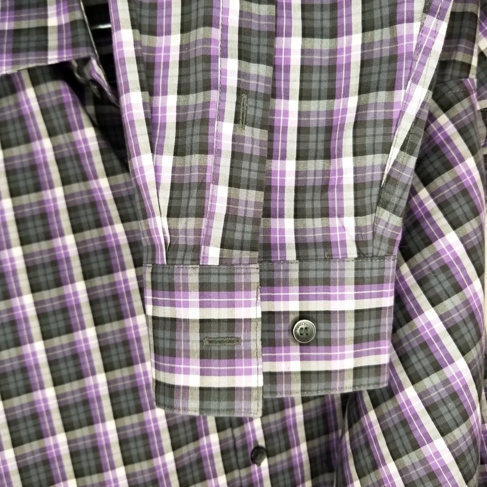 Calvin Klein Calvin Klein Plaid Button Up Shirt Mens Medium Purple Long Sleeve Size US M / EU 48-50 / 2 - 4 Thumbnail