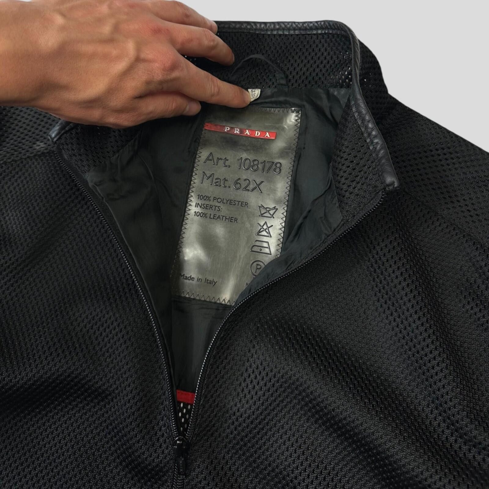 Prada Prada Sport SS00 SAMPLE Mesh + Leather Moto Jacket - IT54 Size US L / EU 52-54 / 3 - 10 Thumbnail