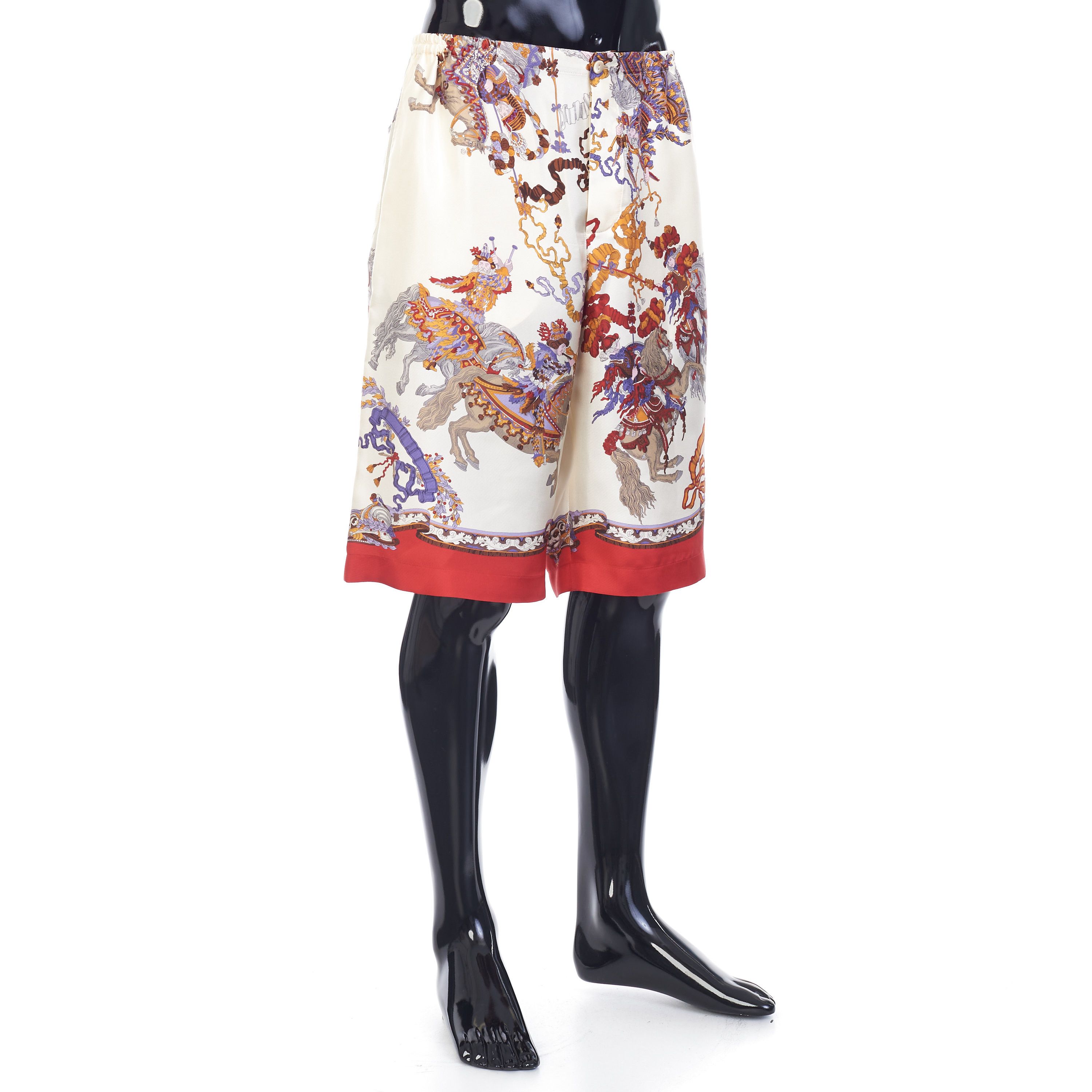 Gucci Silk Short With Roi Soleil Print In Ivory And Red Size US 36 / EU 52 - 8 Thumbnail