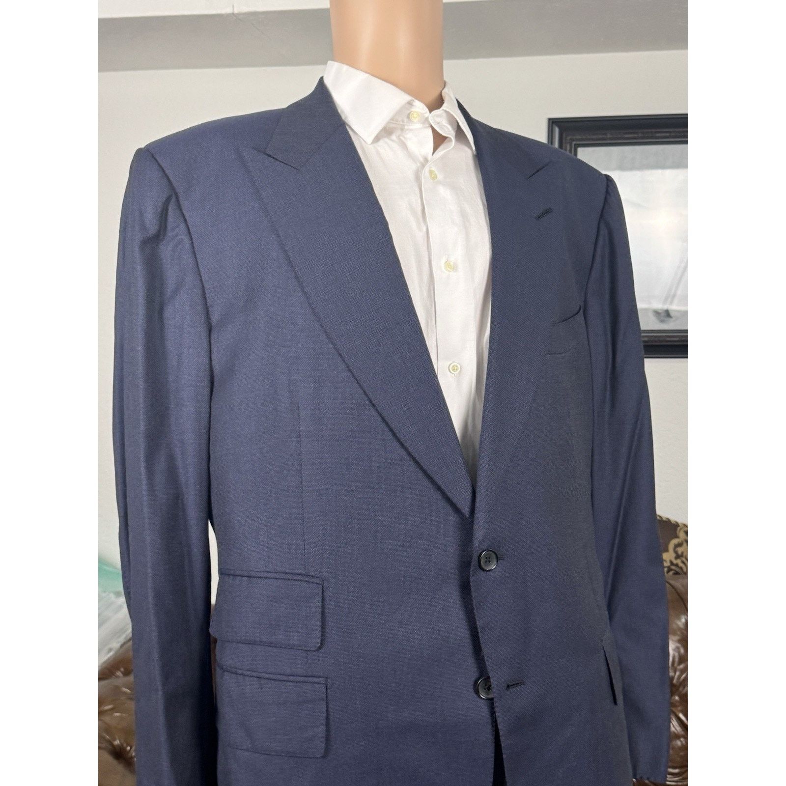 Tom Ford Tom Ford Wool Mohair Navy Wool Blazer Suit Jacket 58R/46US Size 46R - 2 Thumbnail