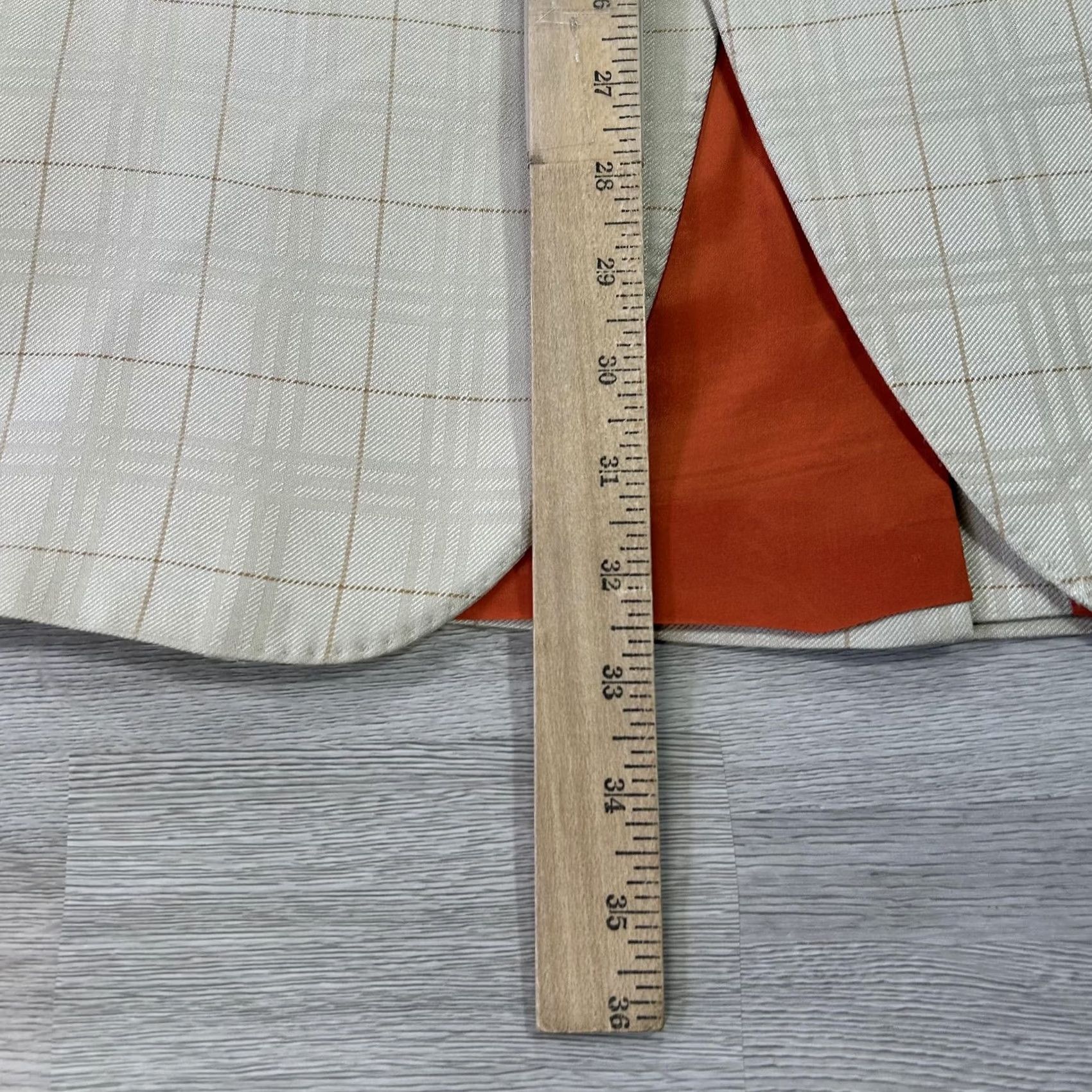 Vintage Coppley Black Label Blazer Mens 46 Beige Silk Wool Plaid Sport Coat Jacket Size 46R - 7 Thumbnail