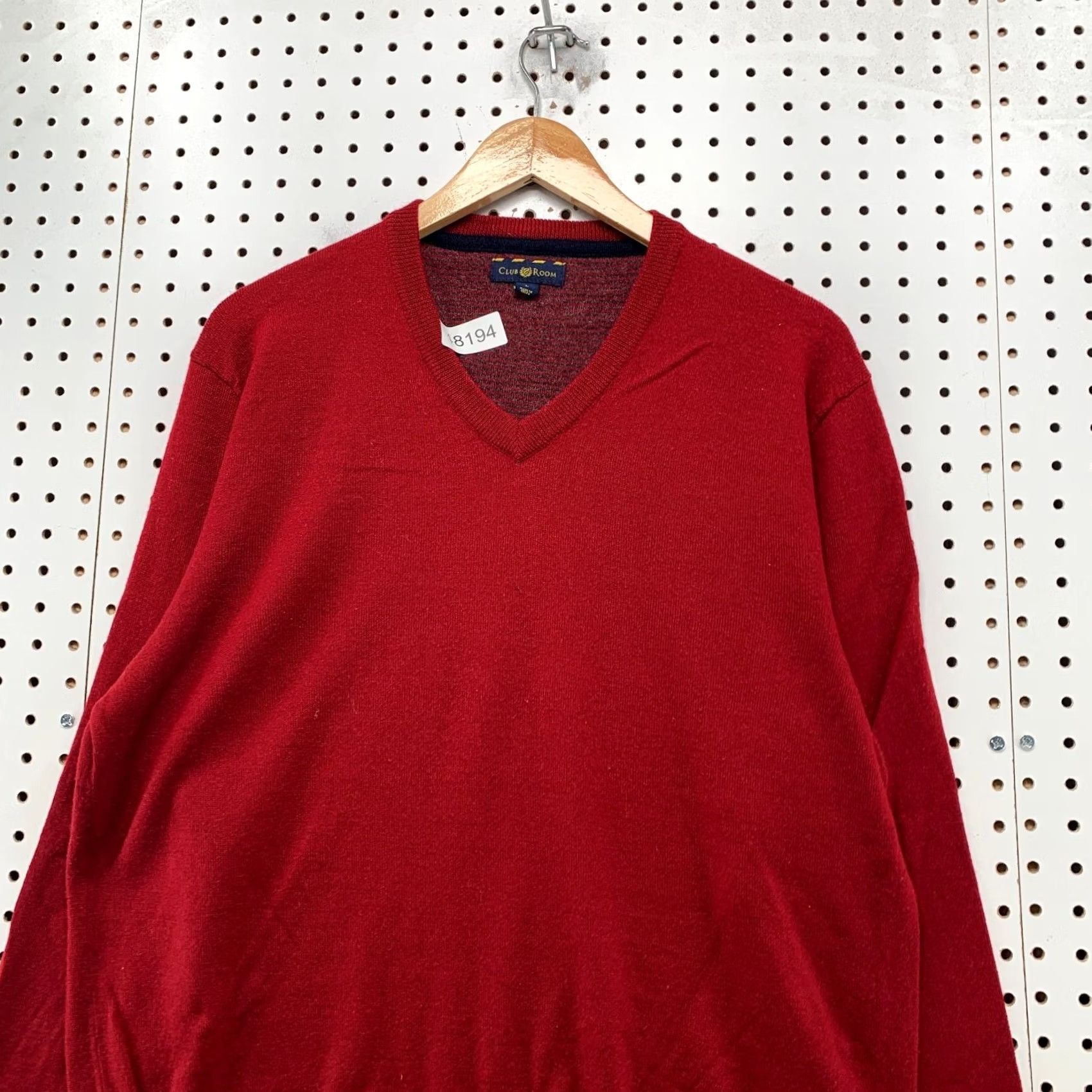 Club Room Club Room Merino Wool Sweater Mens Large Red V Neck Lightweight Preppy Work Size US L / EU 52-54 / 3 - 4 Thumbnail