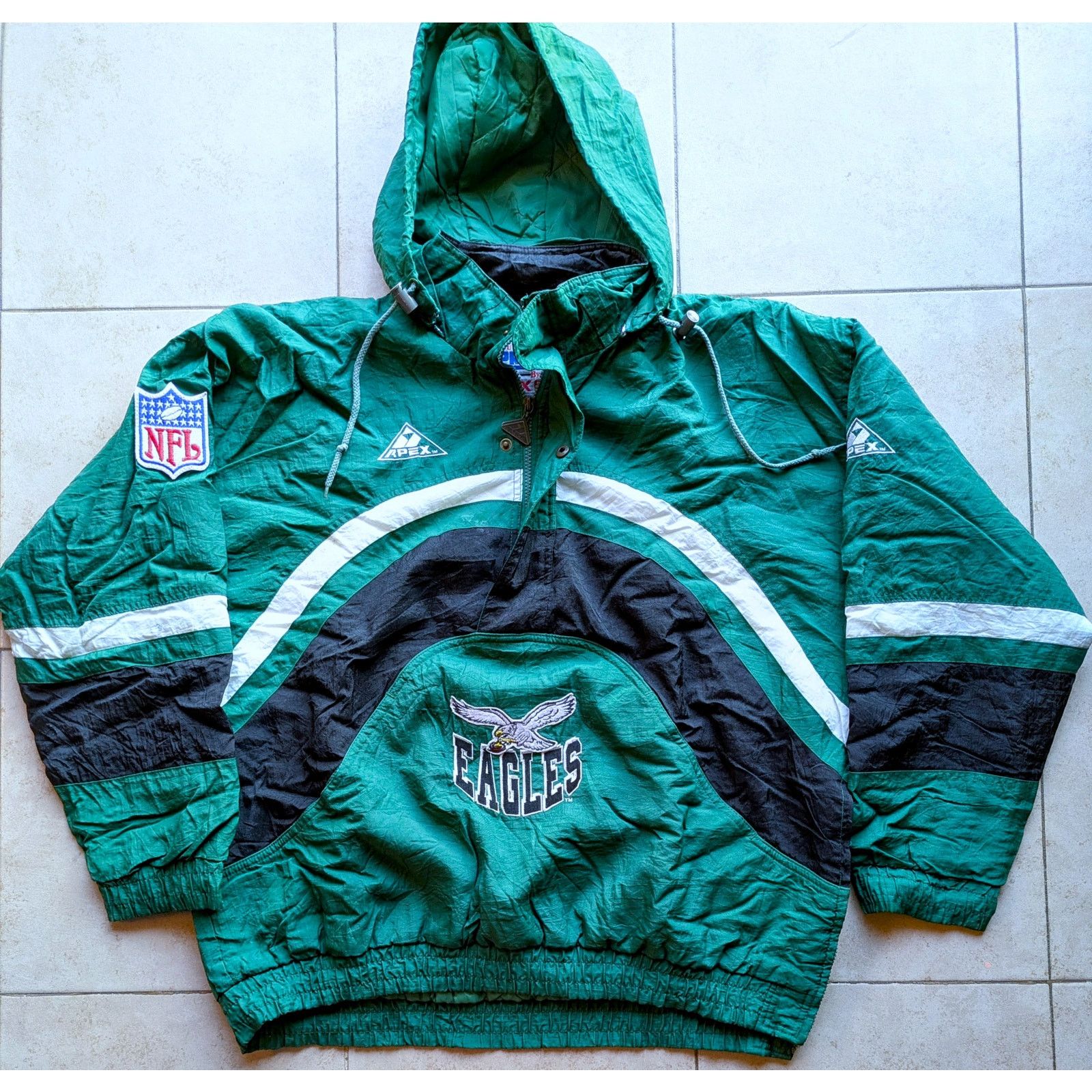 Apex Philadelphia Eagles 90s APEX puffer 1/2 L kelly NFL Pro vtg Size US L / EU 52-54 / 3 - 2 Thumbnail