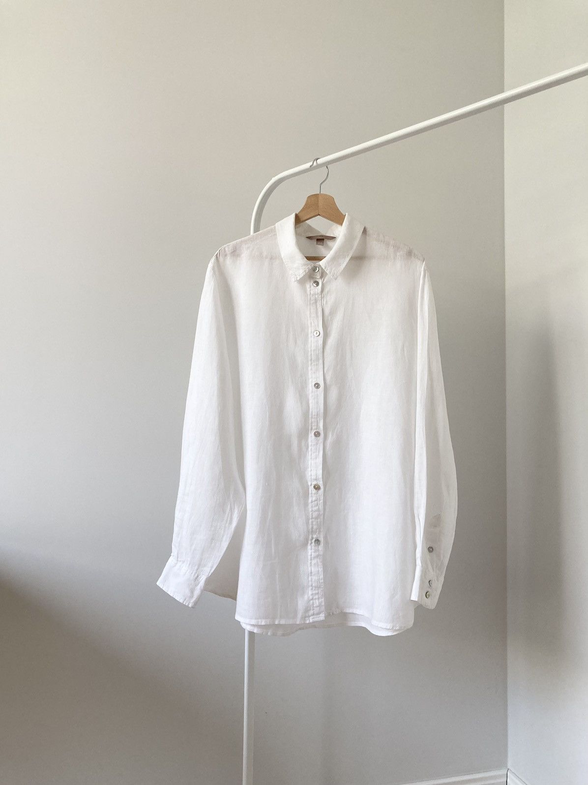 H&M white linen shirt H&M Premium Grailed