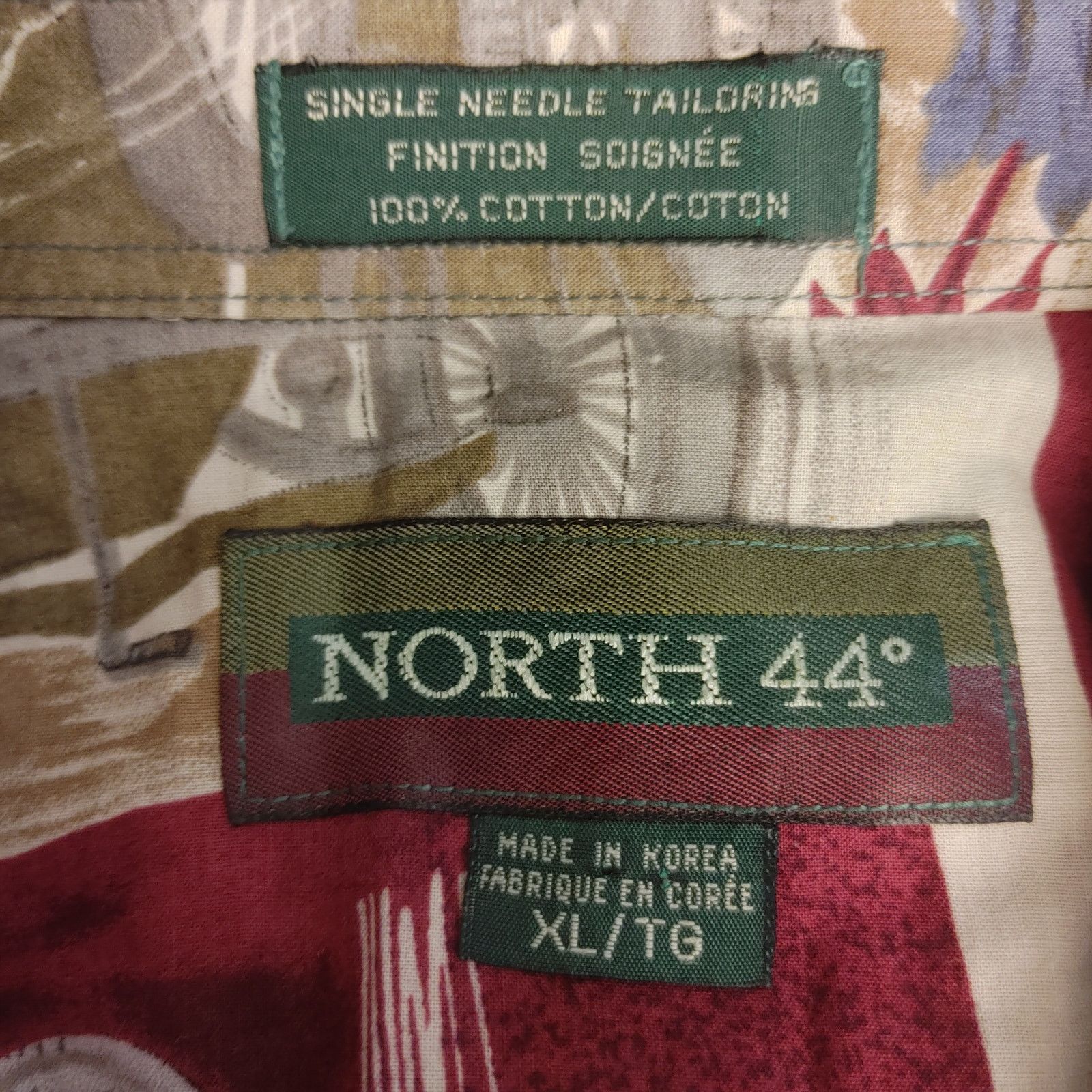 Other VTG North 44 Men's XL Abstract Beige/Red Casual Shirt Size US XL / EU 56 / 4 - 3 Thumbnail
