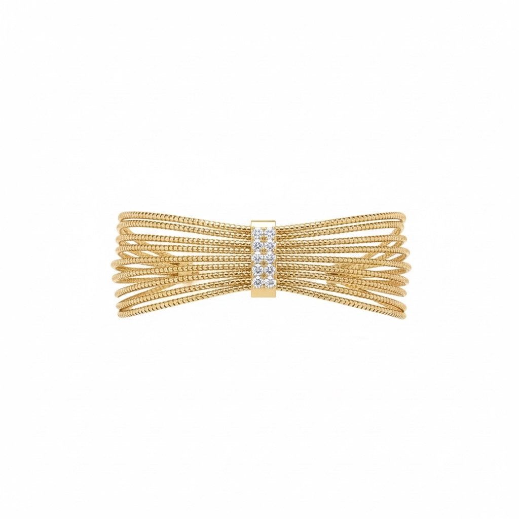 Anne Klein Anne Klein Gold Tone Multi Row Crystal Cuff Bracelet Size ONE SIZE - 1 Thumbnail
