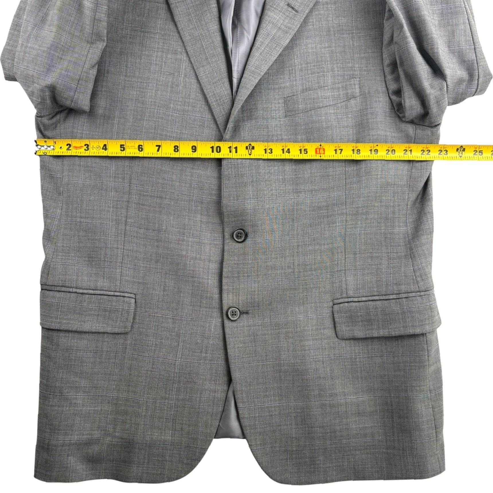 Brooks Brothers Brooks Brothers Fitzgerald Men’s Blazer Jacket Gray 46R Wool 2-Button Single-Vented Notch Lapel Regular Size 46R - 7 Thumbnail