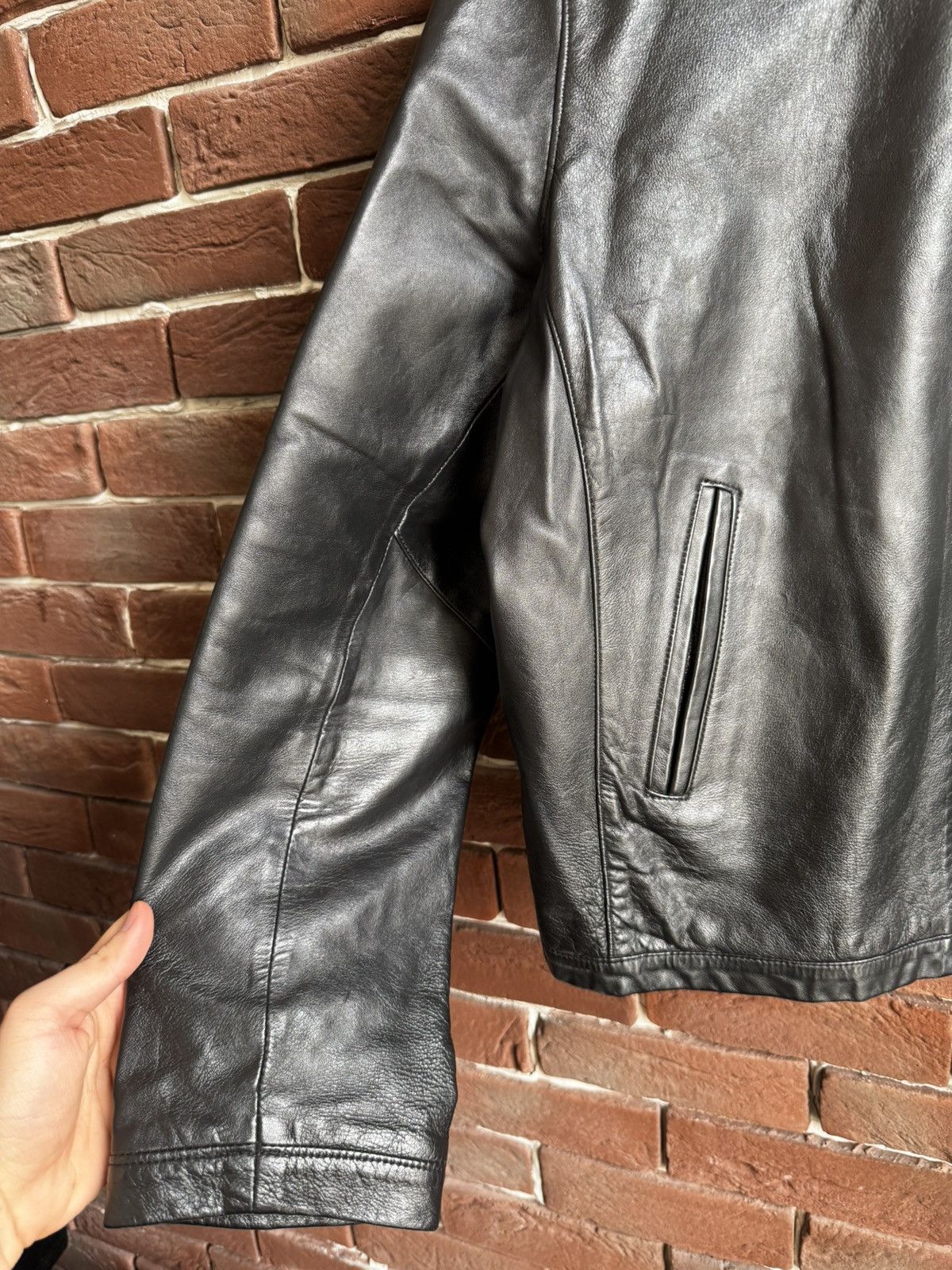 Leather Vintage Genuine Real Leather Jacket High Quality Rock Punk Size US L / EU 52-54 / 3 - 8 Thumbnail