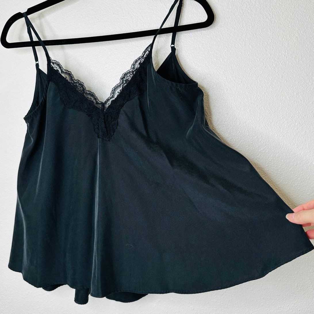 Zara NWT Zara TRF Collection Black Lace Trim Flowy Cami Top XS Size XS / US 0-2 / IT 36-38 - 1 Thumbnail