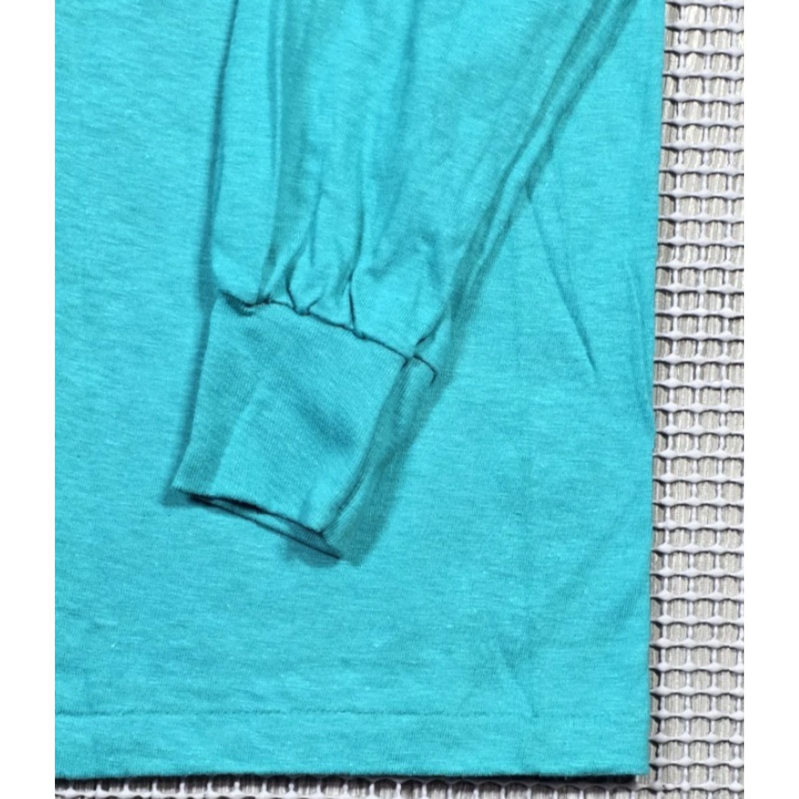 Hanes Hanes Beefy-T T-Shirt M USA Long Sleeve Vintage 90s Teal Green Crew Neck Size US M / EU 48-50 / 2 - 5 Thumbnail