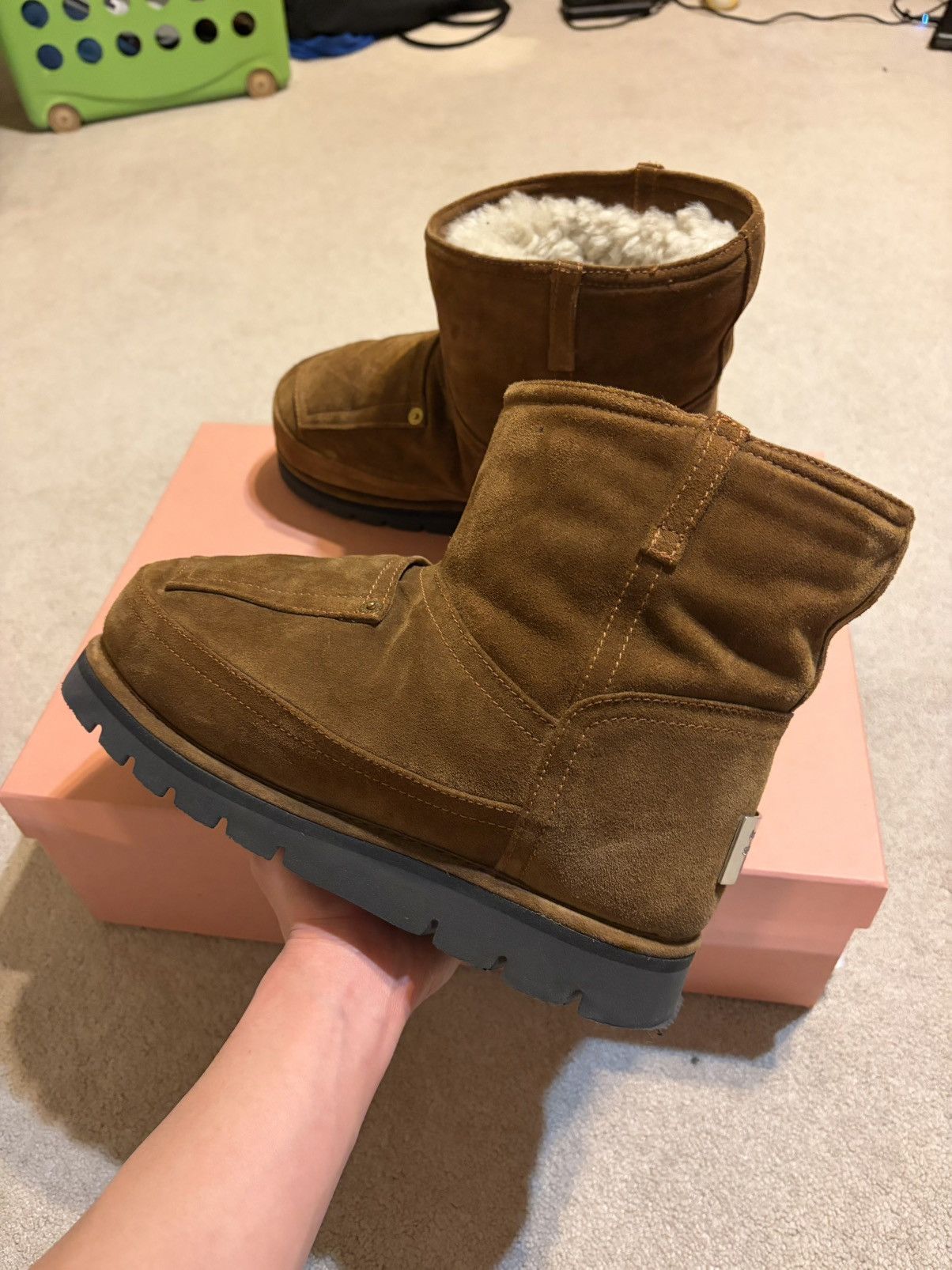 Acne Studios Acne Studios Shearling Lined Leather Ankle Boots Size US 8.5 / EU 41-42 - 3 Thumbnail