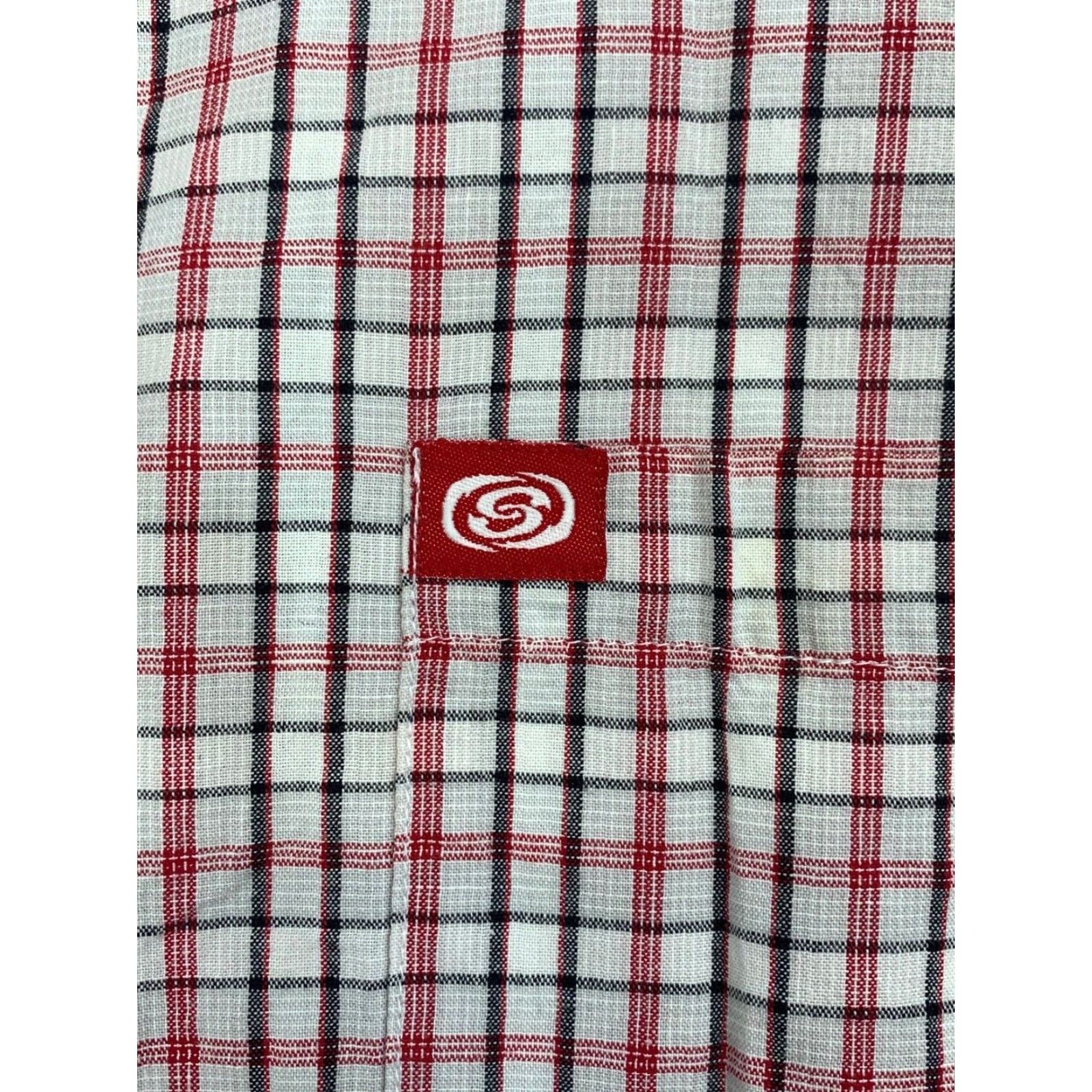 Anchor Blue VINTAGE Anchor Blue Button-Up Shirt Men Large Red Plaid 90s Short Sleeve Cotton Blend Knit Classic Casual Workwear Mens Size US L / EU 52-54 / 3 - 5 Thumbnail