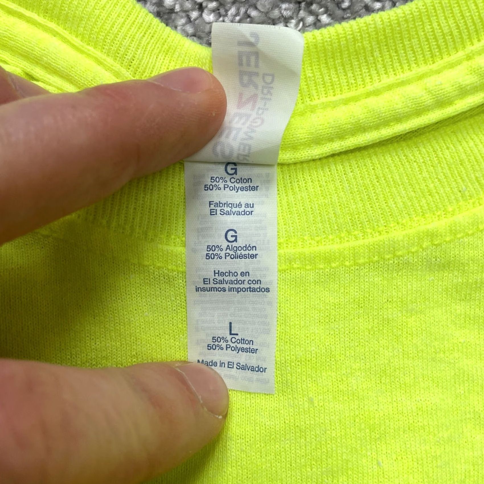 Jerzees Jerzees Dri Power Shirt Mens L Neon Green Long Sleeve Cotton Giroud Tree Shirt Mens Long Sleeve Green Logo Crew Neck Athletic Dri-Power Shirt Mens Size US L / EU 52-54 / 3 - 4 Thumbnail