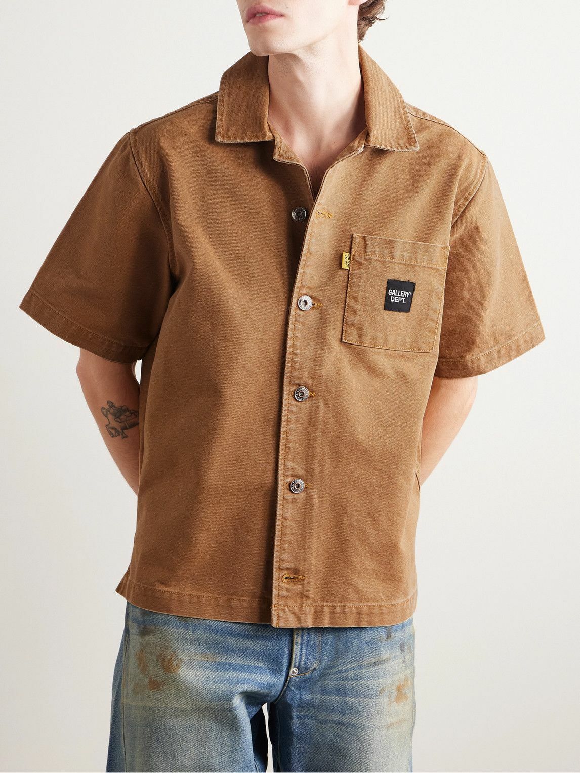 Gallery Dept. o1mle0226 Parker Button Shirt in Tan Size US XL / EU 56 / 4 - 2 Thumbnail