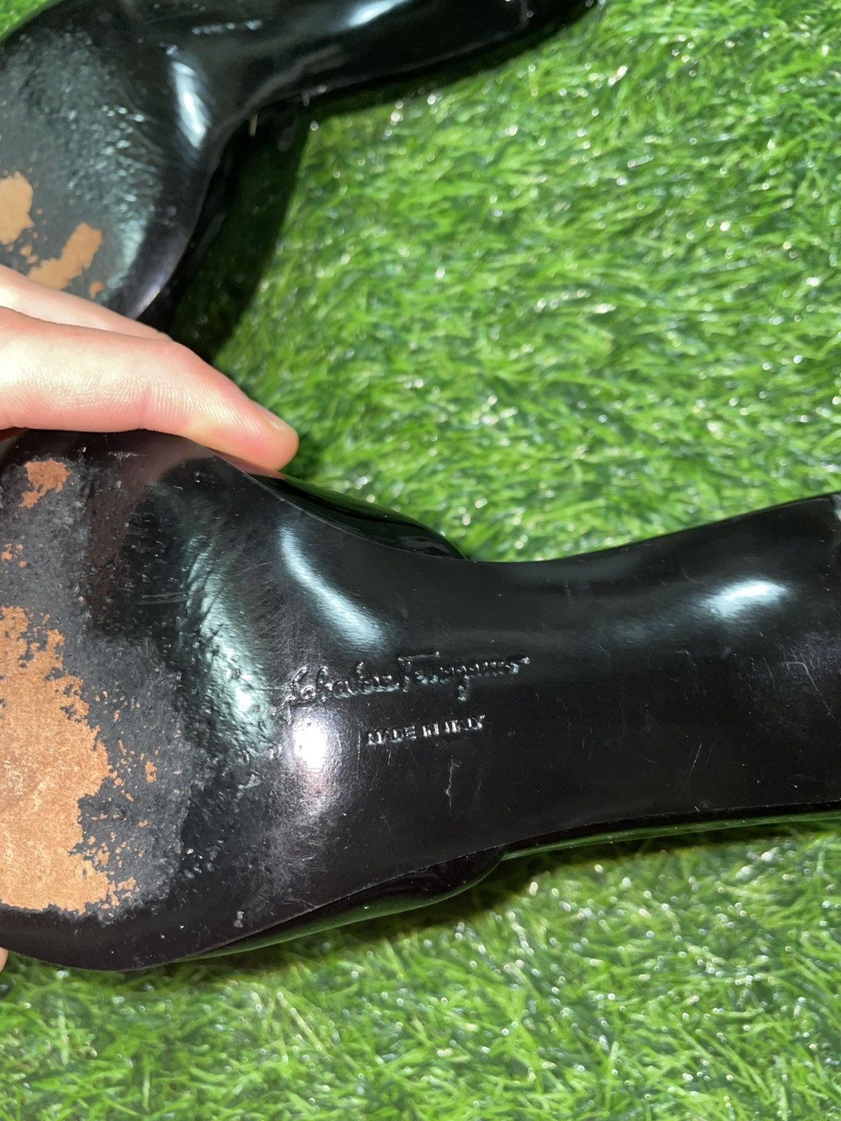 Salvatore Ferragamo Salvatore Ferragamo Black Patent Calf Leather heels Size 7 Size US 7 / IT 37 - 6 Thumbnail