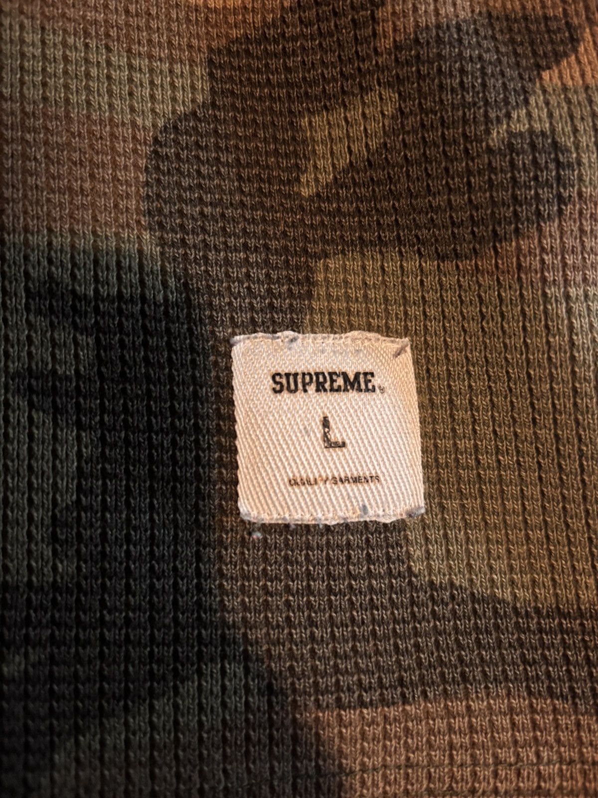 Supreme Supreme Hooded Waffle Ringer Woodland Camo FW17 Size US L / EU 52-54 / 3 - 4 Thumbnail