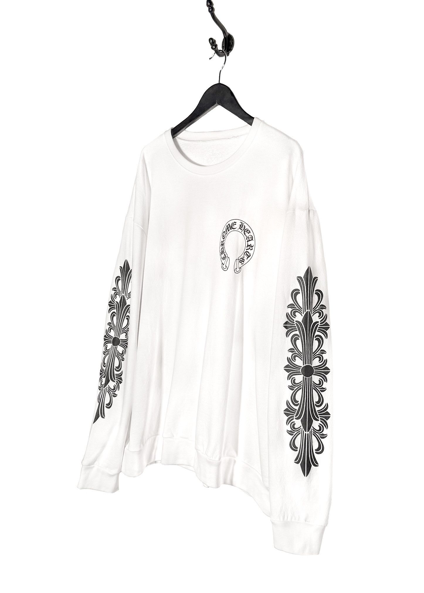 Chrome Hearts Chrome Hearts White Floral Horseshoe Logo Print Sweatshirt Size US XXL / EU 58 / 5 - 2 Thumbnail