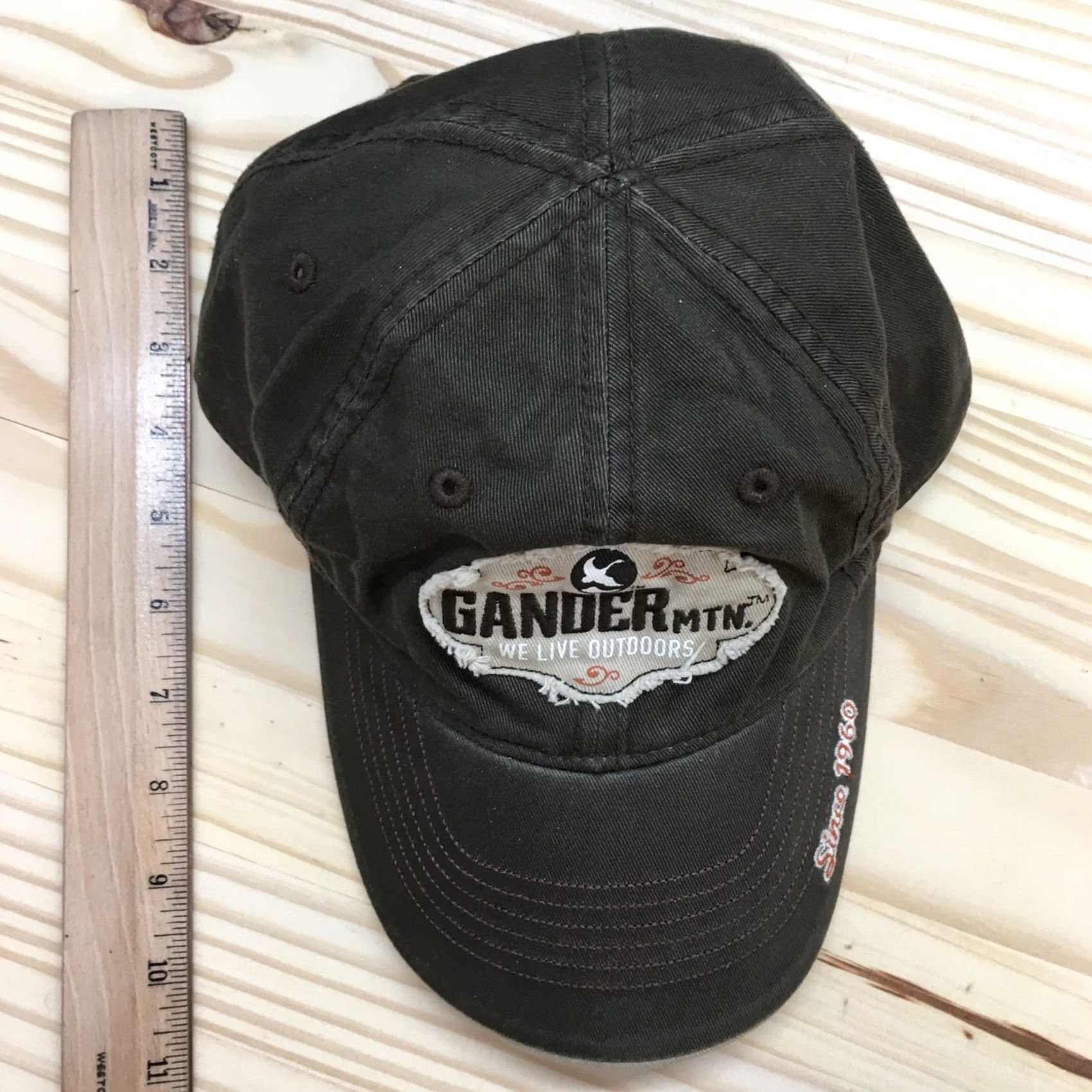 Logo 7 Gander Mountain Baseball Cap Hat Mens OS Adjustable Curved Brim Embroidered Logo Brown Size ONE SIZE - 3 Thumbnail