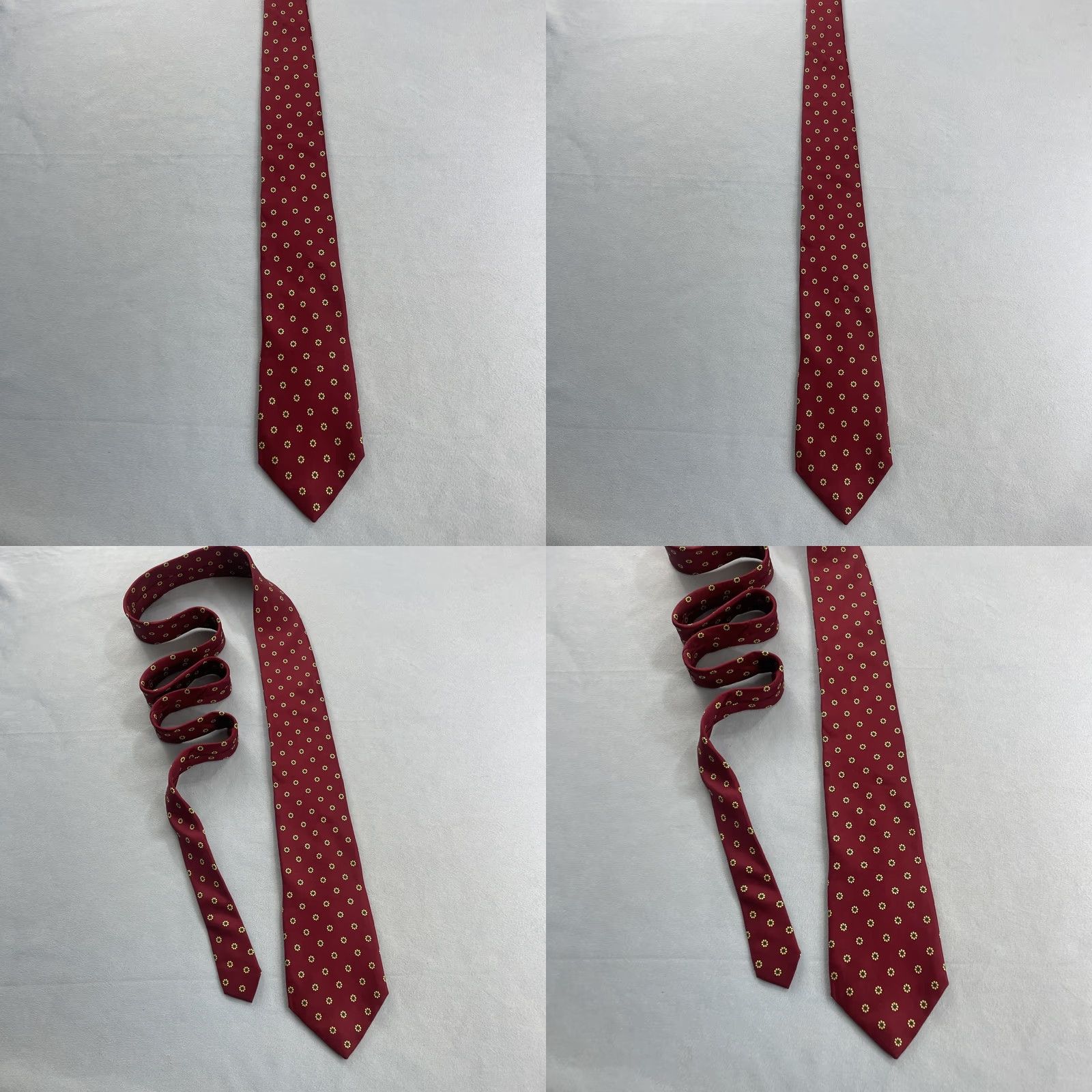 Vintage VINTAGE Clipper Craft Tie Macclesfield Neat Geometric Floral Burst Red Yellow vtg 3x59 Capsule Necktie Size ONE SIZE - 9 Thumbnail