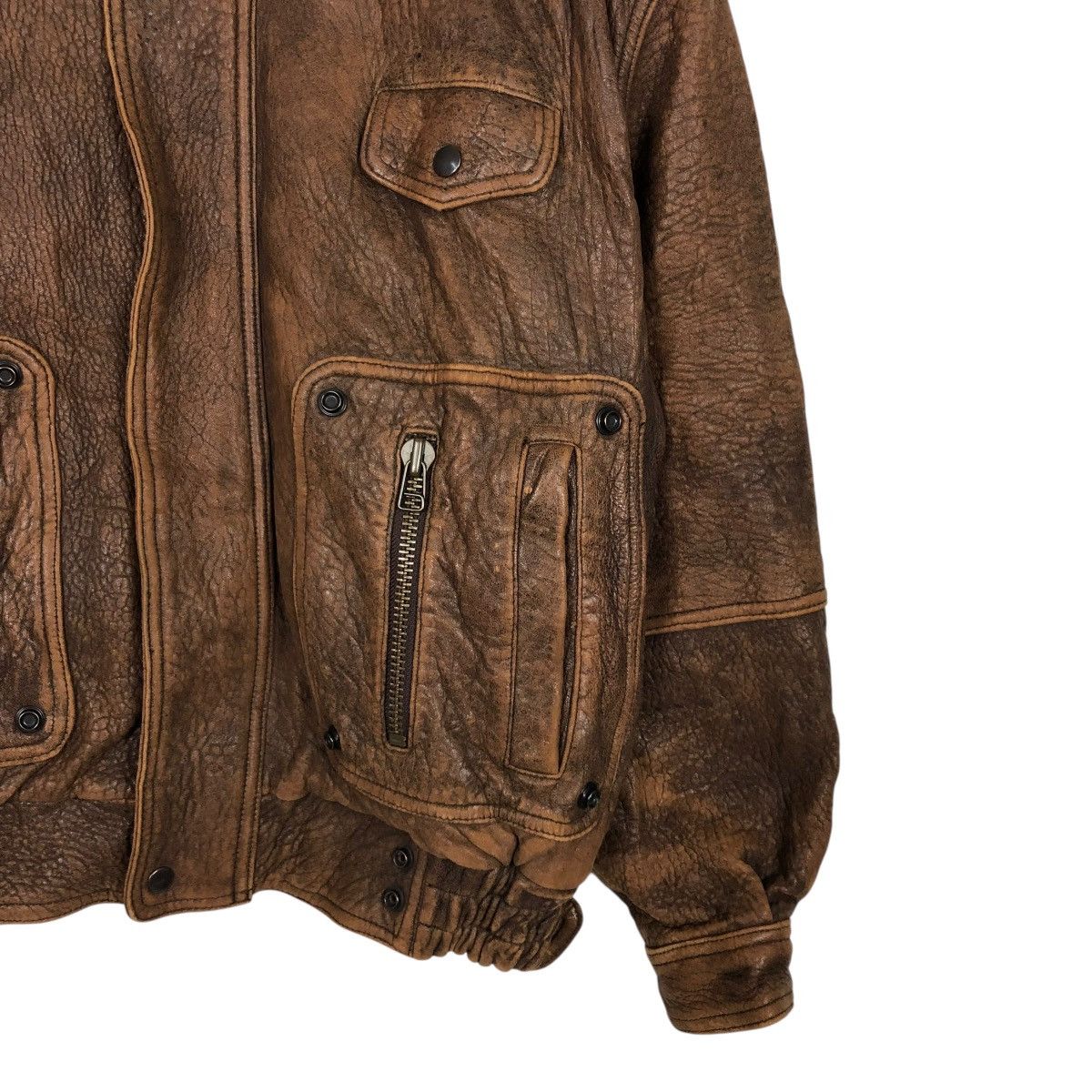 Vintage 🔥VINTAGE FLY LEATHER JACKET BIKER UNBRANDED ISSEY MIYAKE Size US L / EU 52-54 / 3 - 7 Thumbnail