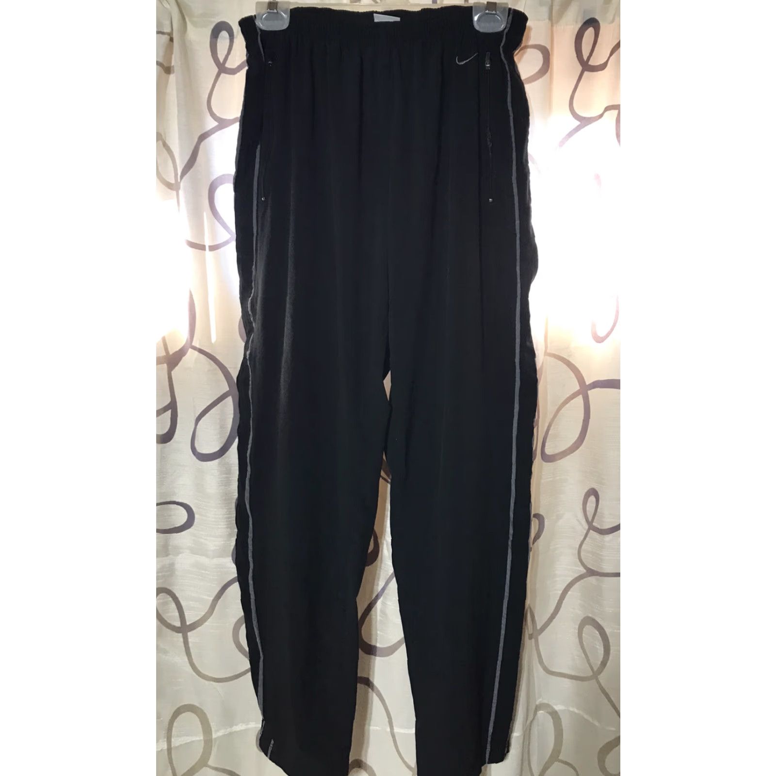 Nike Nike Dri-FIT Active Pants Women Size M Black Gray Side Trim Athleisure Straight Leg Workout Size 32" / US 10 / IT 46 - 2 Thumbnail