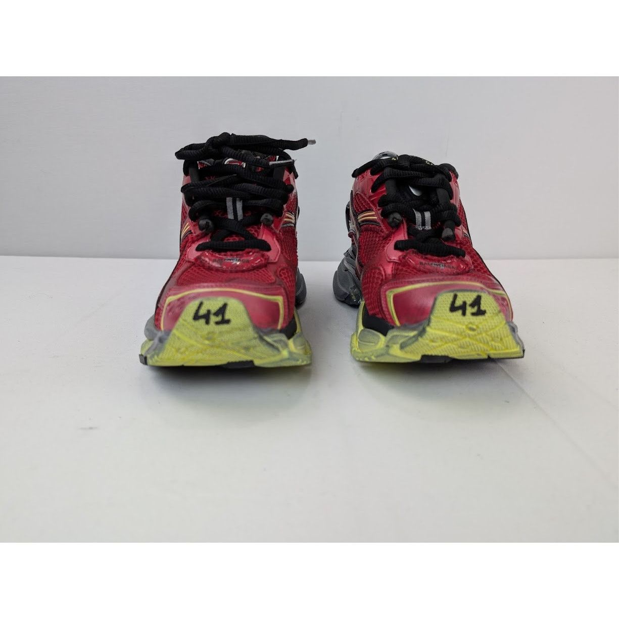 Balenciaga o1rshd1 Mesh Rubber Runner in Red/Yellow/Grey/Black Size US 8 / EU 41 - 8 Thumbnail