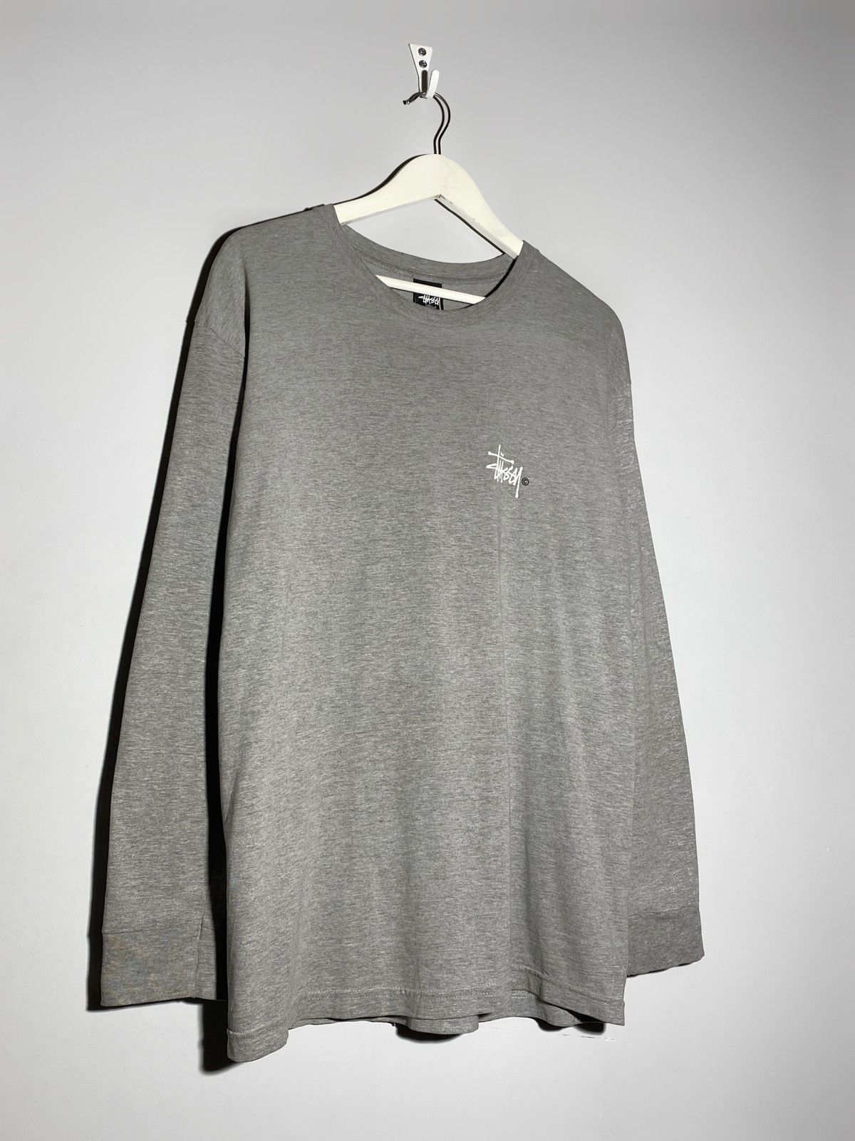 Stussy Vintage Stussy Distressed Logo Long Sleeve Shirt Grey Size US L / EU 52-54 / 3 - 5 Thumbnail