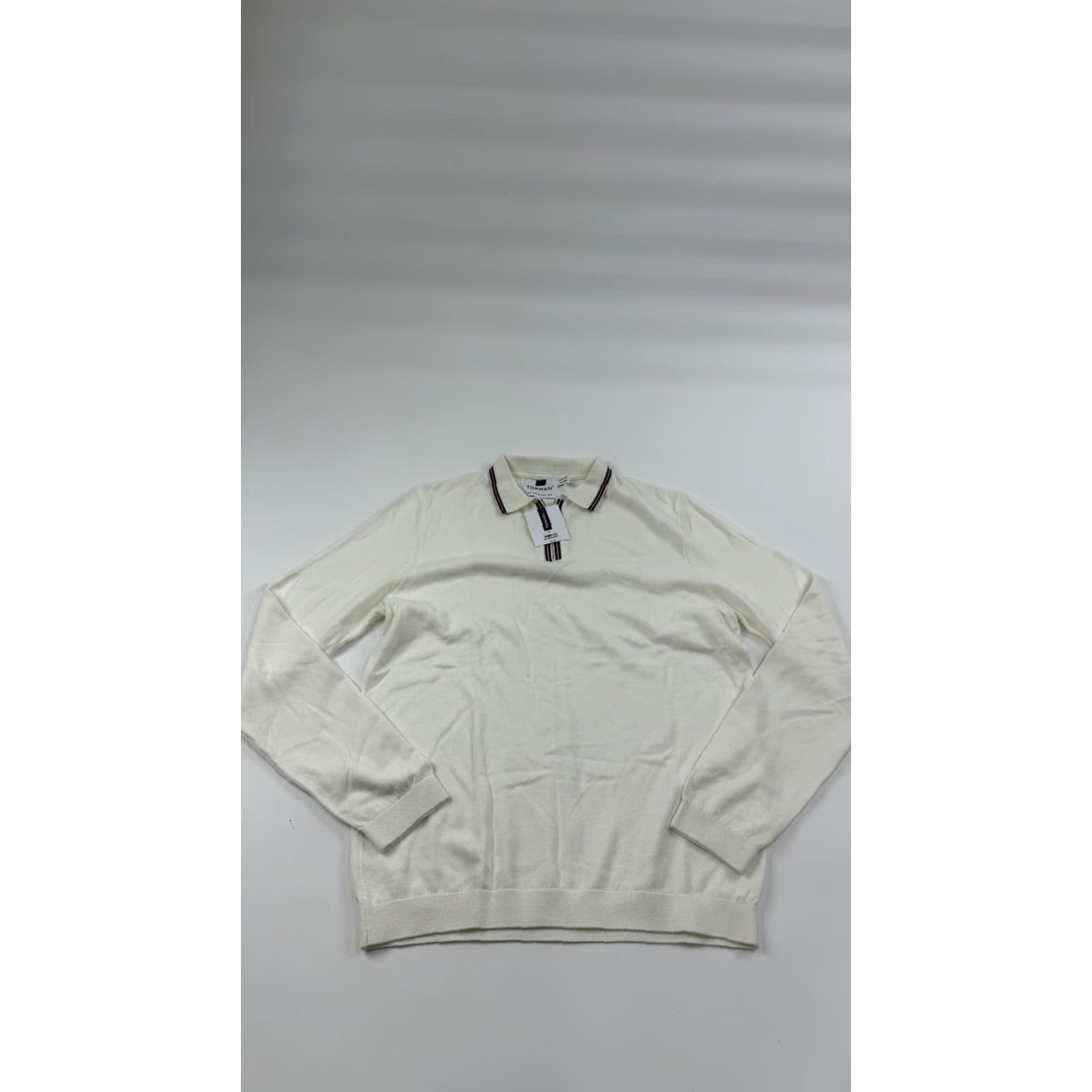 Topman Topman Pullover Sweater Mens Medium White Knit Collared Zip Long Sleeve Lightweight Size US M / EU 48-50 / 2 - 2 Thumbnail