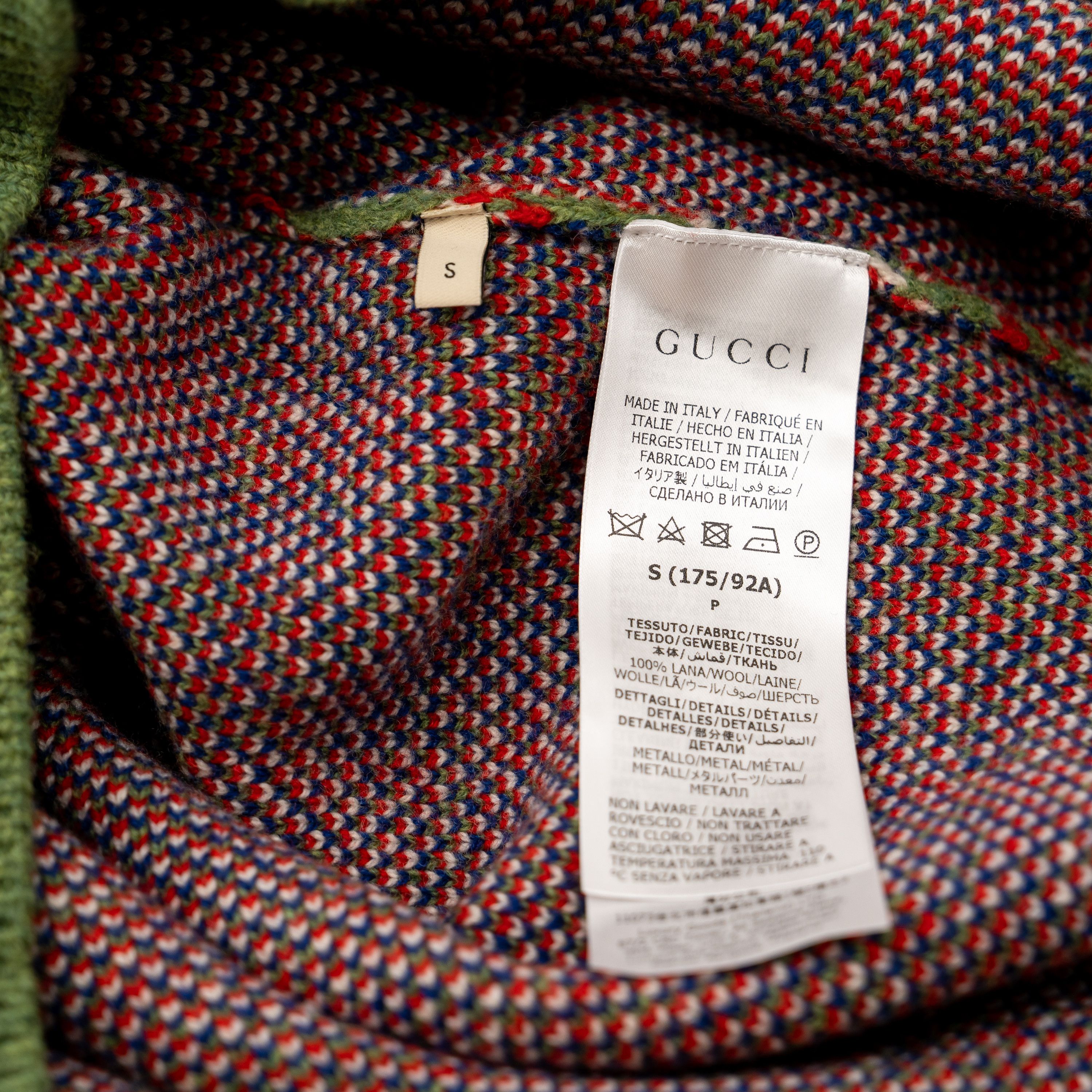 Gucci S - Gucci GG Check Knit Wool Sweater Neck Studs Green Size US S / EU 44-46 / 1 - 11 Thumbnail