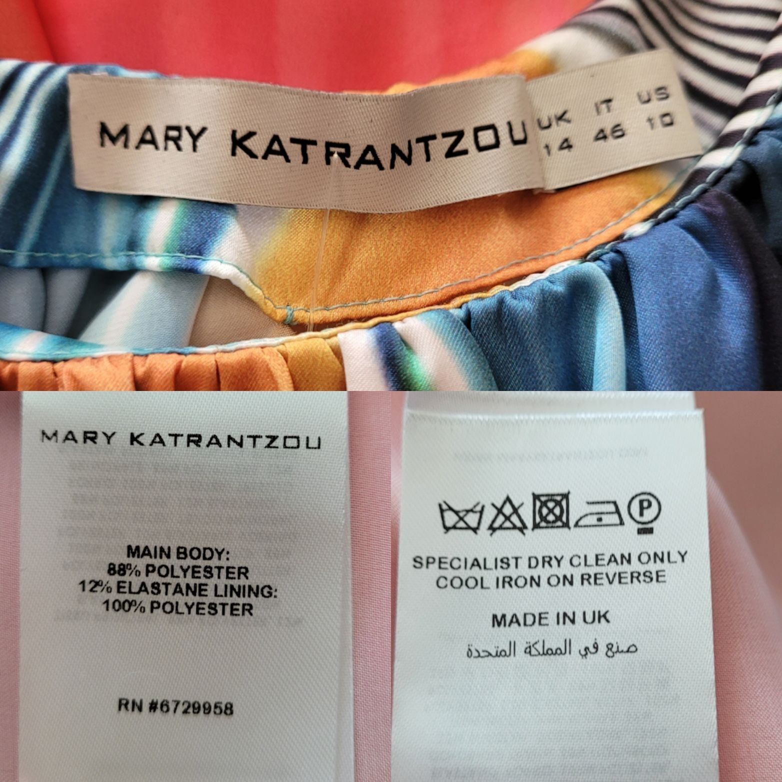 Mary Katrantzou Designer Artsy Rainbow Mini Dress Sz 10 Whimsical Fairy Flut Size L / US 10 / IT 46 - 2 Thumbnail