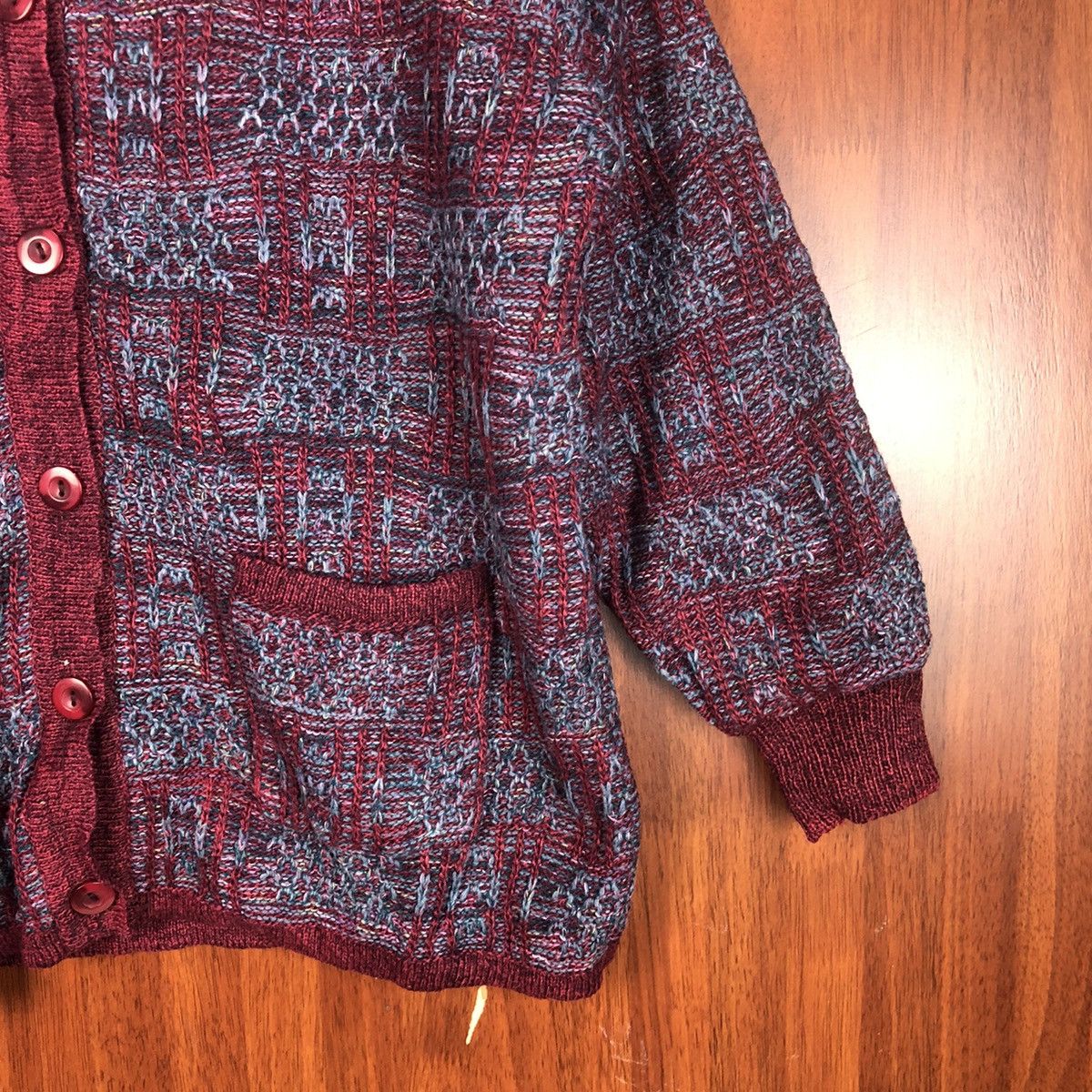 Japanese Brand Mocha Ginene Maroon Patterned Cardigans #7493 Size M / US 6-8 / IT 42-44 - 8 Thumbnail