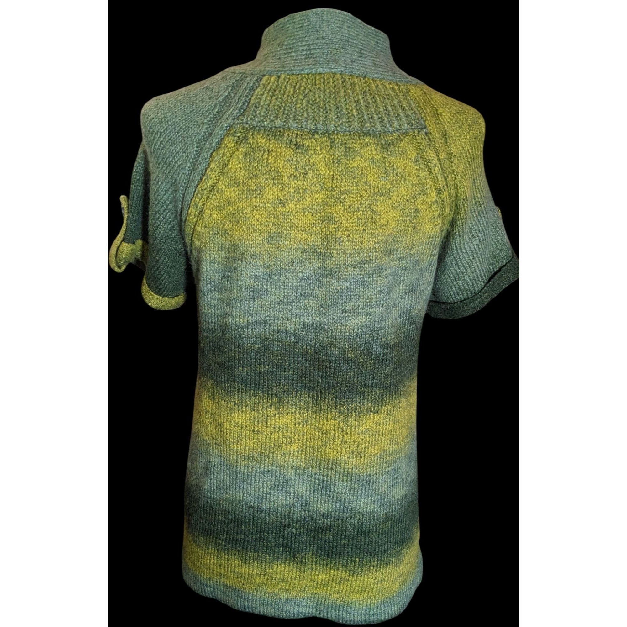Other Dressbarn Cottagecore Green Striped Cardigan Size L / US 10 / IT 46 - 2 Thumbnail