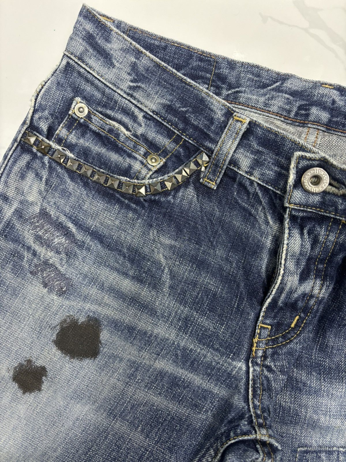 Hysteric Glamour × Undercover 💥HYSTERIC GLAMOUR GRAIL ARCHIVE PUNK STUDDED JEANS Size 31" - 10 Thumbnail