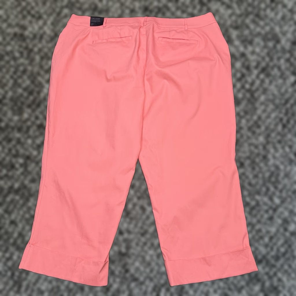 Vintage Lane Bryant Pants Tapered Dress Pants 24 Plus Pink High Rise Stretch Classic Fit 23.5 Inseam Wide Elastic? Size 42" / US 20 - 1 Thumbnail