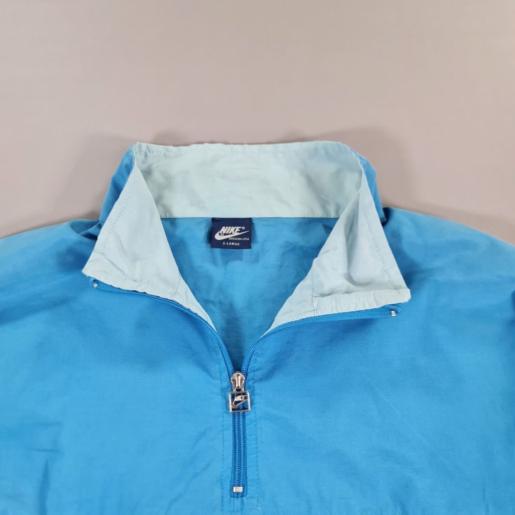 Nike VINTAGE Nike Dri-Fit Jacket Mens XL Blue Windbreaker 80s USA Quarter Zip Pockets Size US XL / EU 56 / 4 - 2 Thumbnail