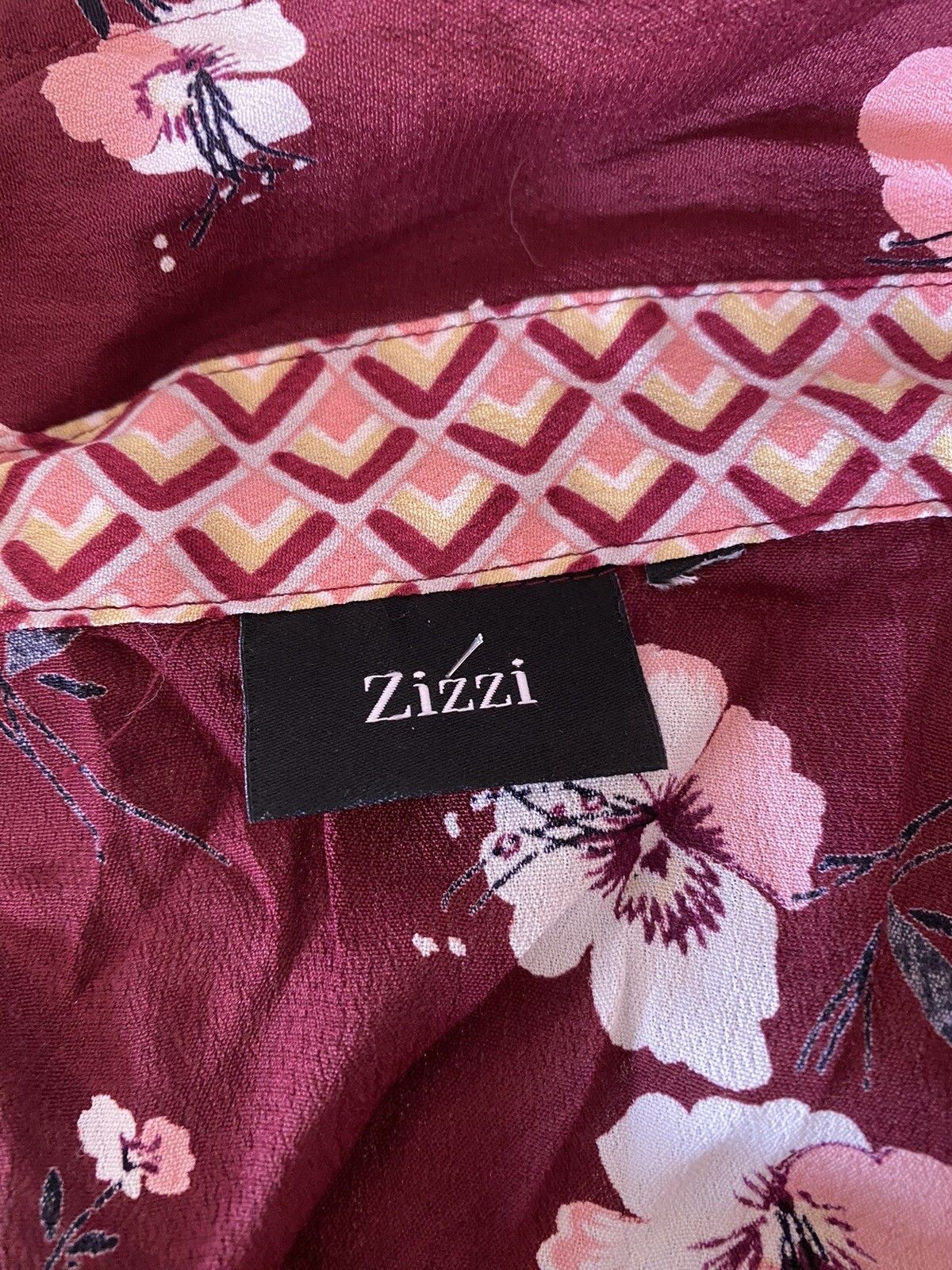 Other Zizzi Burgundy Blouse Plus Size 20 Floral Sk55 Size 3XL / US 20-22 - 3 Thumbnail
