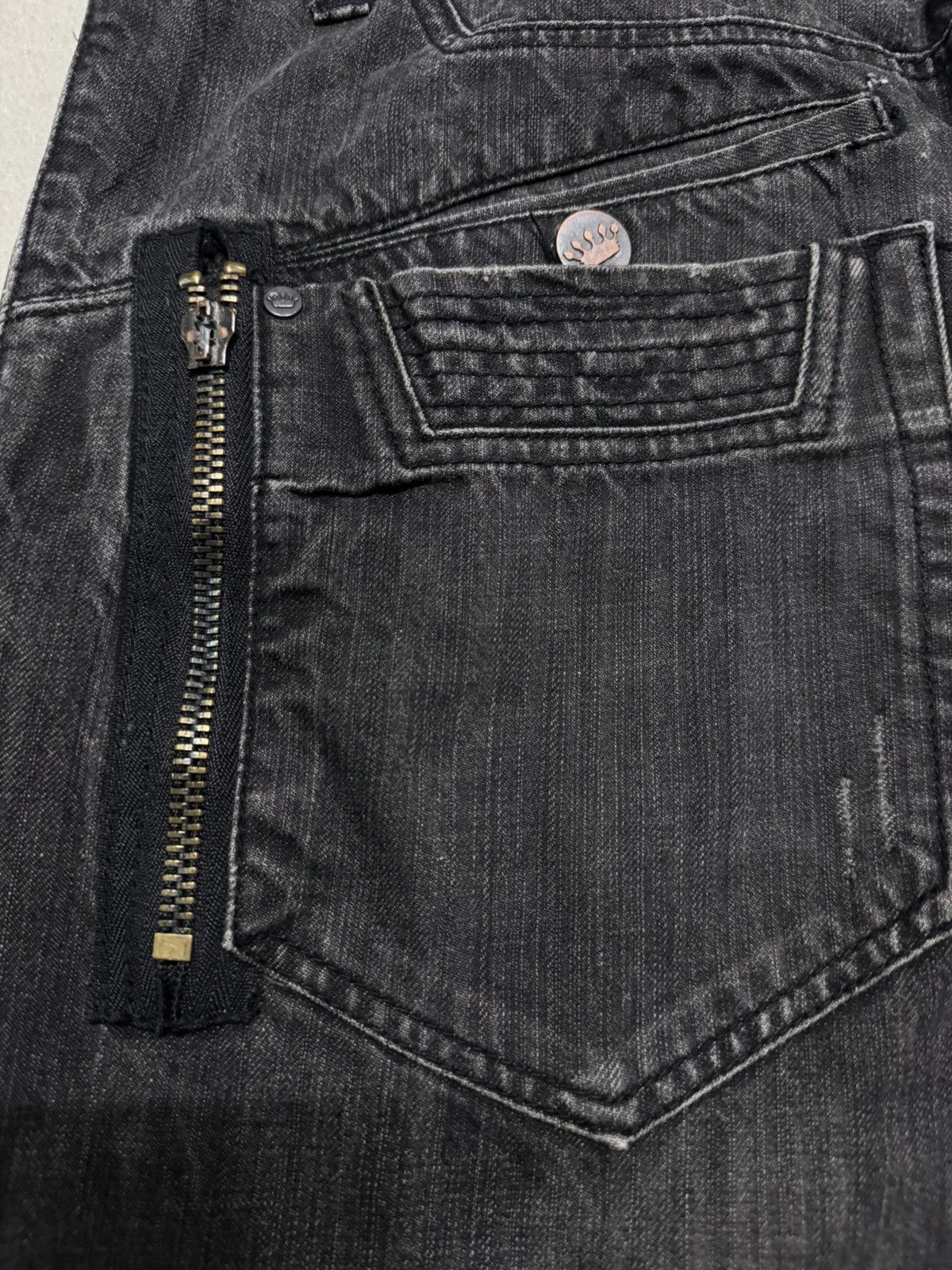 Tornado Mart VINTAGE 2000s JAPANESE FISHBONE BLACK MULTI-POCKET RARE Size US 35 - 13 Thumbnail