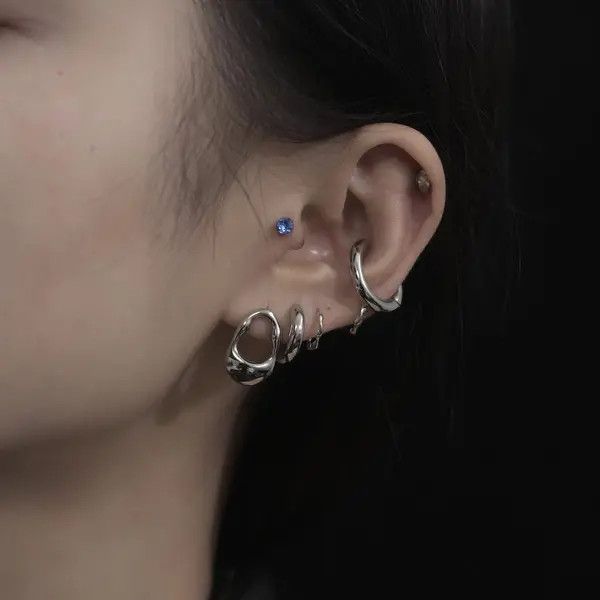 Jewelry Liquid Metal Earrings – Mirror Silver, Easy-Pull Fit Size ONE SIZE - 7 Thumbnail