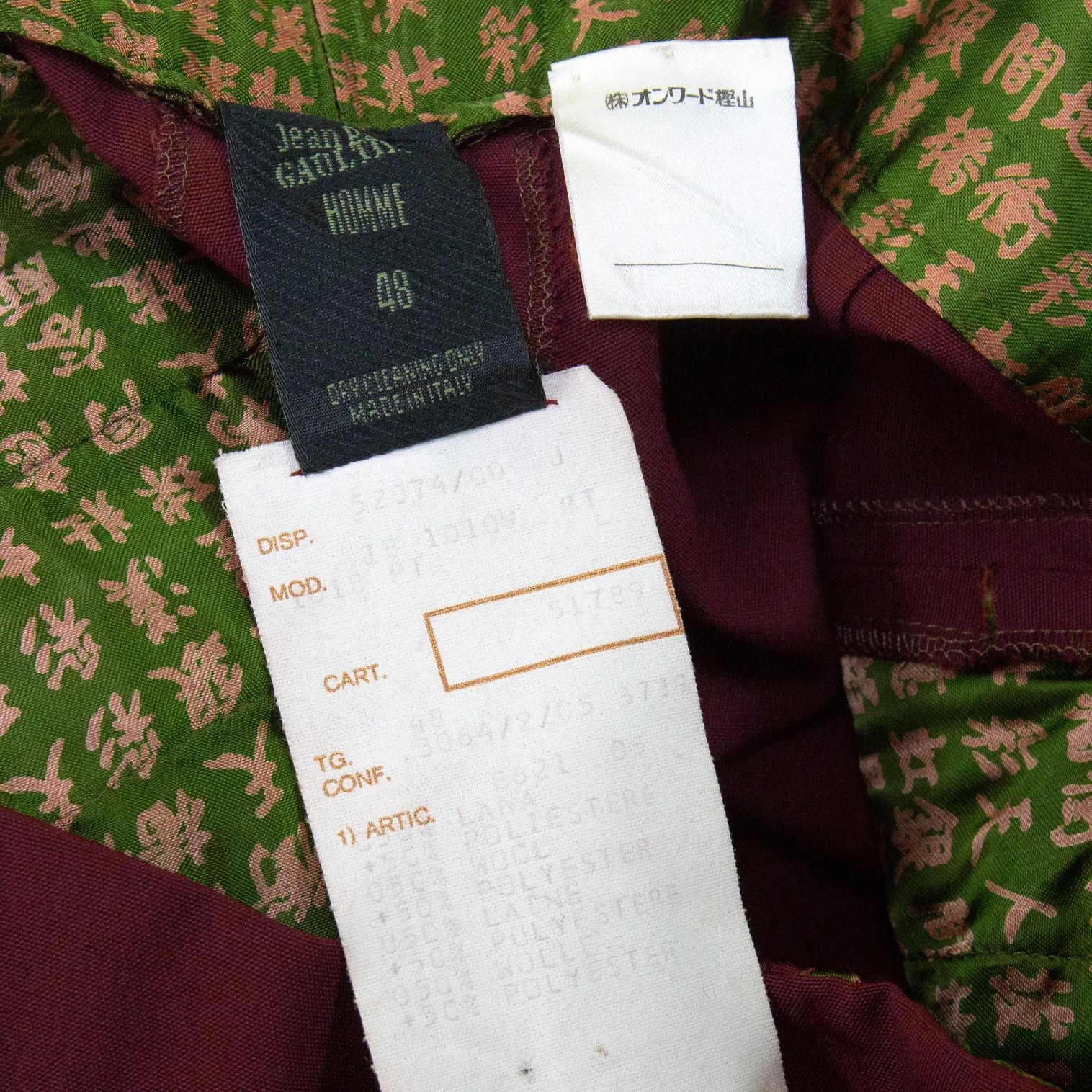 Jean Paul Gaultier Burdy Trousers with Kanji Print, Size 48 Size US 32 / EU 48 - 19 Thumbnail