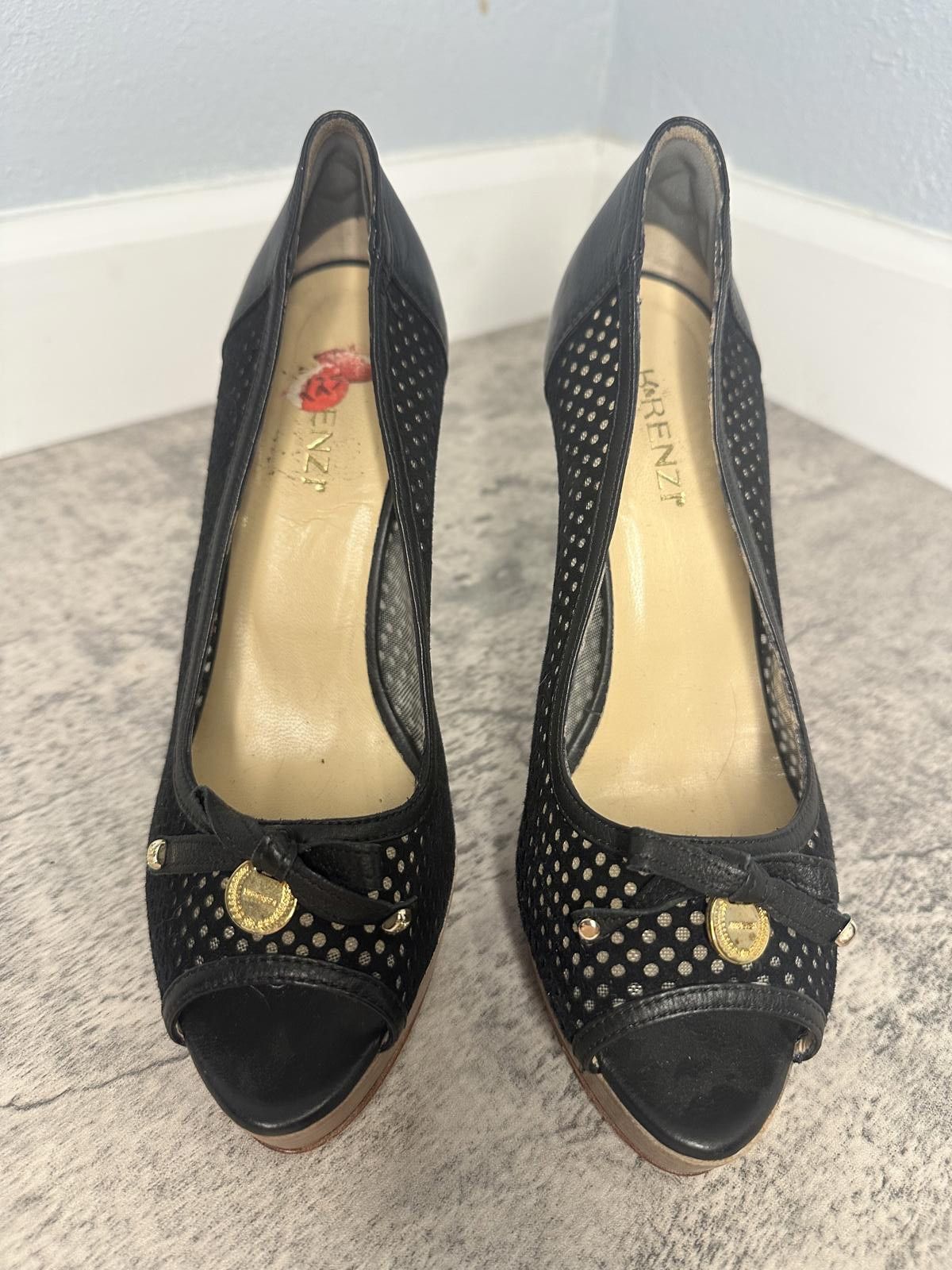 Designer R & Renzi Peep Toe Heels Size US 8.5 / IT 38.5 - 1 Thumbnail