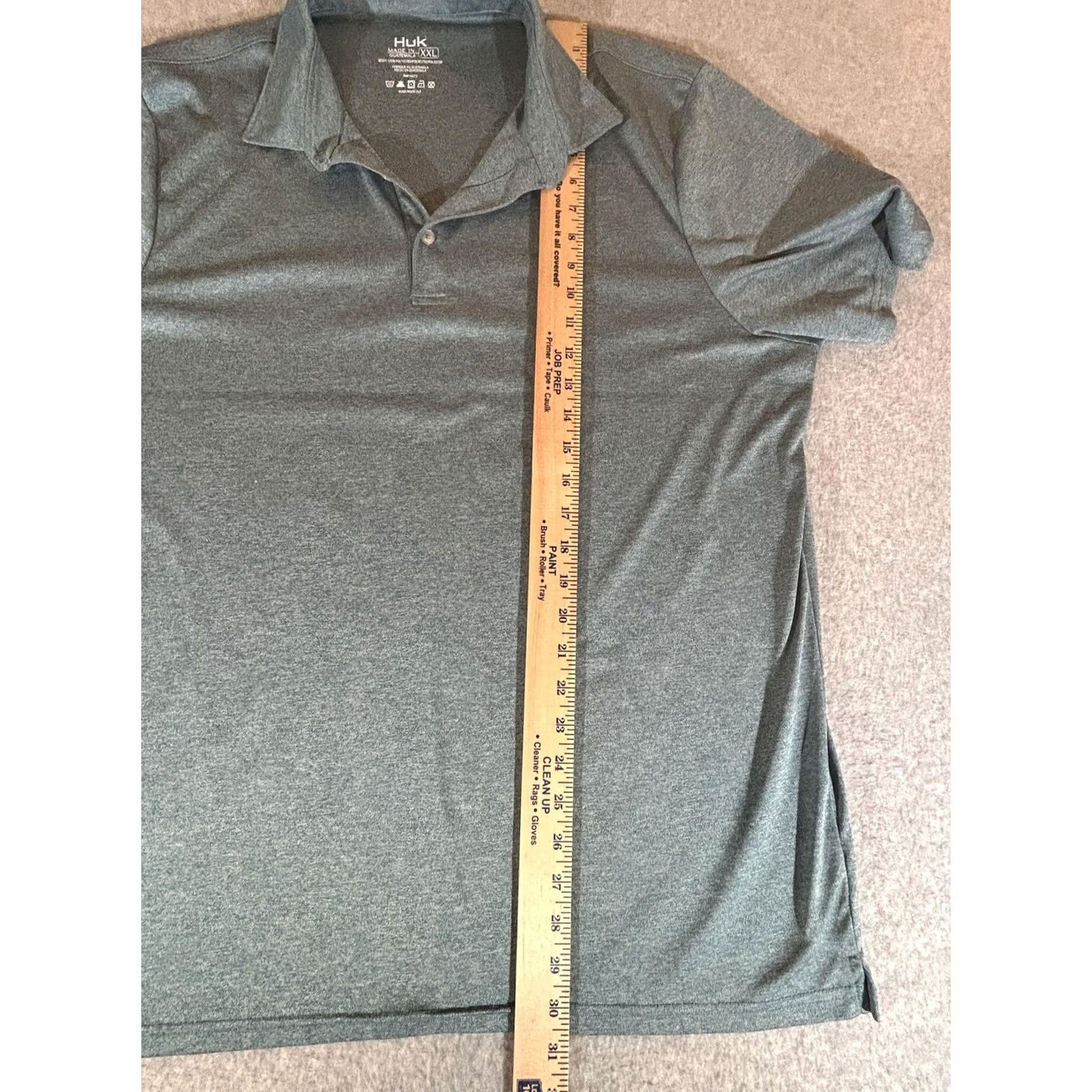 Vintage Huk Polo Shirt Men 2XL Green Heather Performance Fishing Golf Stretch Casual XXL Polo Shirt Mens Green Heather 90s? Size US XXL / EU 58 / 5 - 4 Thumbnail