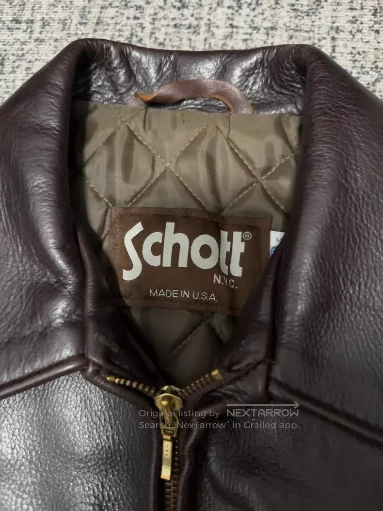 Schott Schott Cowhide motorcycle jacket vintage leather jacket Size US M / EU 48-50 / 2 - 4 Thumbnail