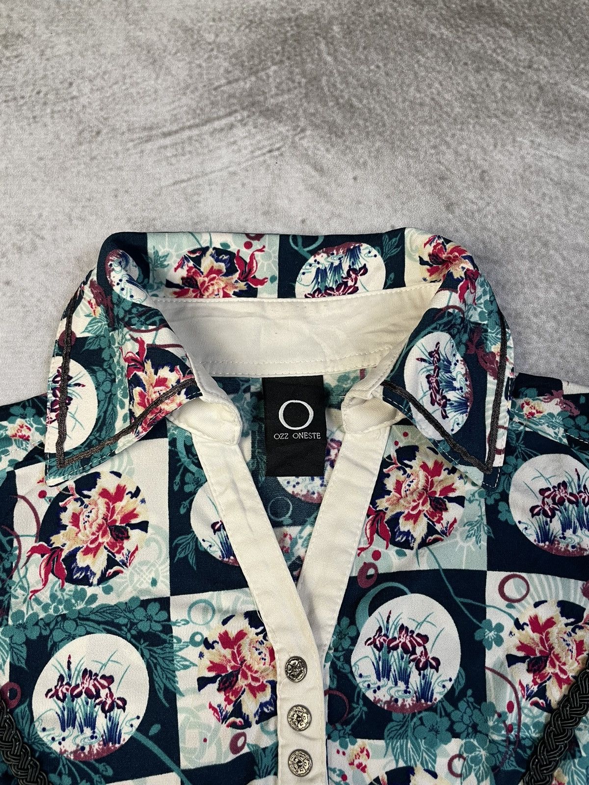 Japanese Brand SS12 Ozz Oneste Iris Flower Ichimatsu Checkered Print Dress Size S / US 4 / IT 40 - 6 Thumbnail