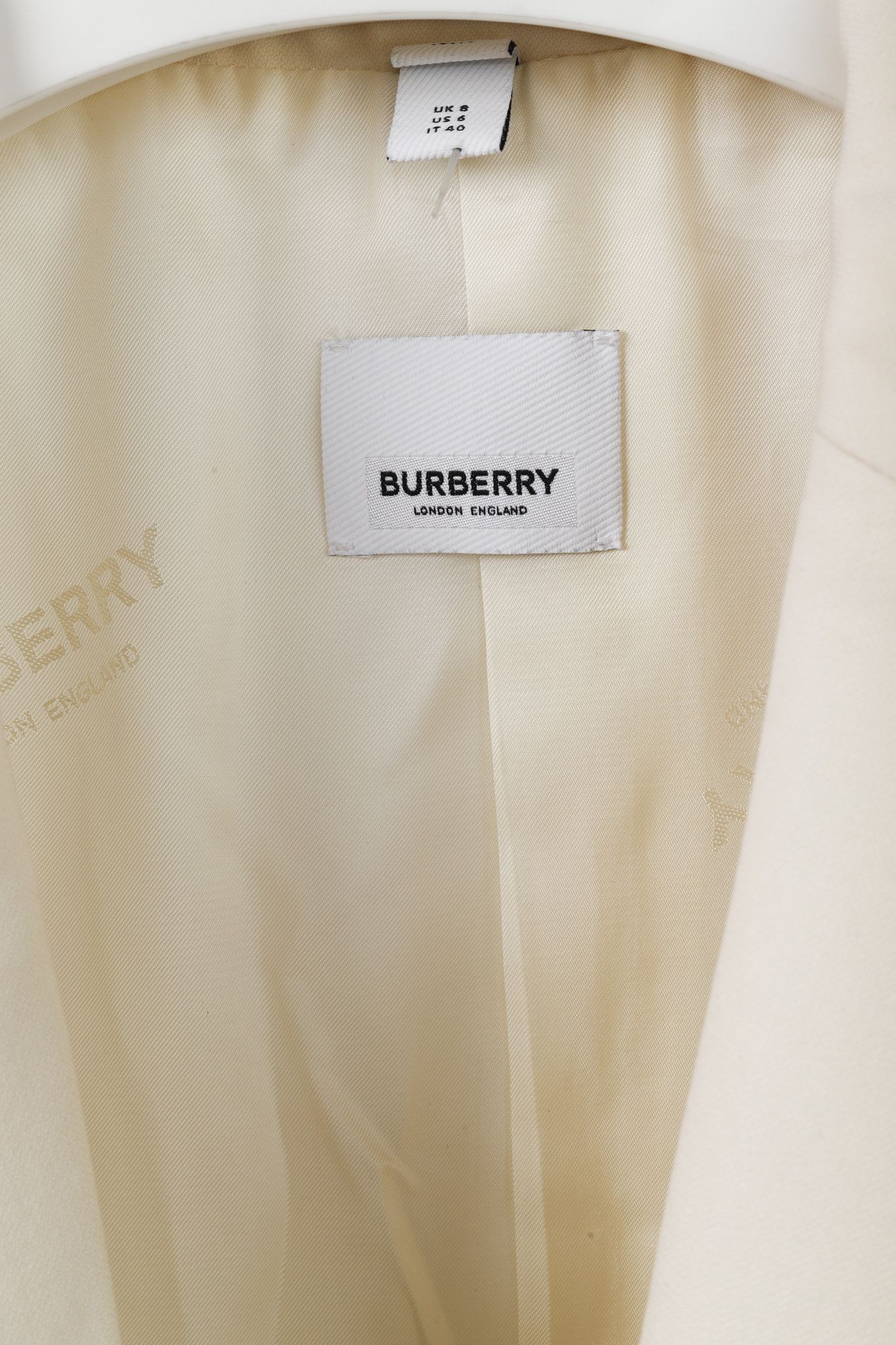 Burberry Burberry Cream Wool Oversized Belted Blazer Size M / US 6-8 / IT 42-44 - 4 Thumbnail