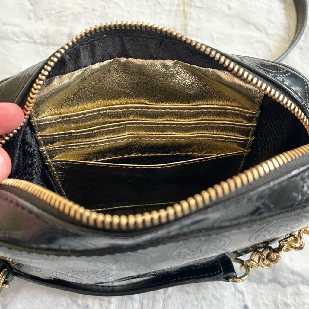 Michael Kors Michael Kors mini crossbody bag w/zipper closure black & gol Size ONE SIZE - 7 Thumbnail