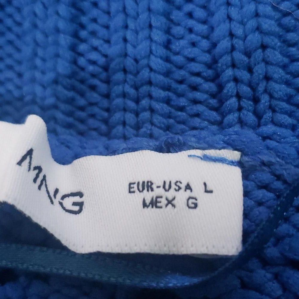 Mango CT1948 MNG Mango Blue open Stitch Cropped Sweater L Size L / US 10 / IT 46 - 5 Thumbnail
